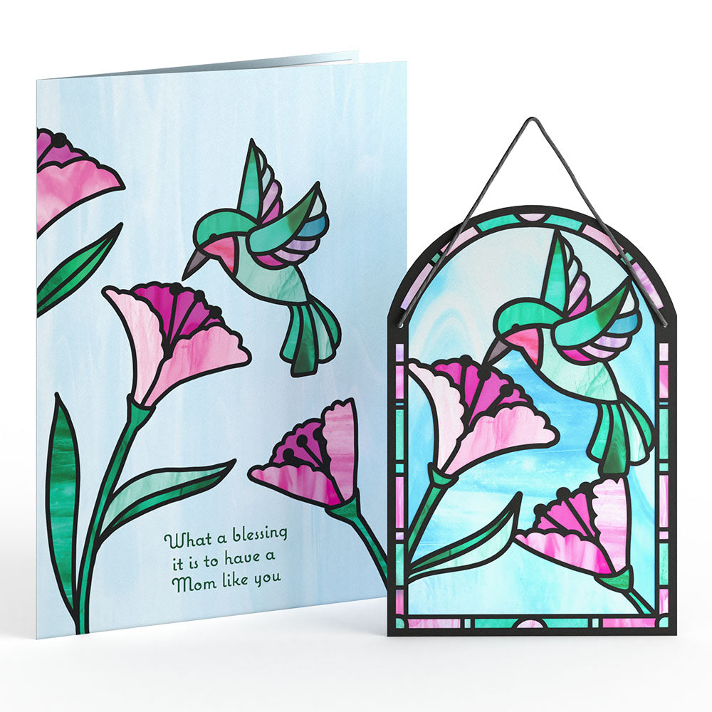 Blessing to Have a Mom Like You Hummingbird Suncatcher Card、mySite、solidvoid
