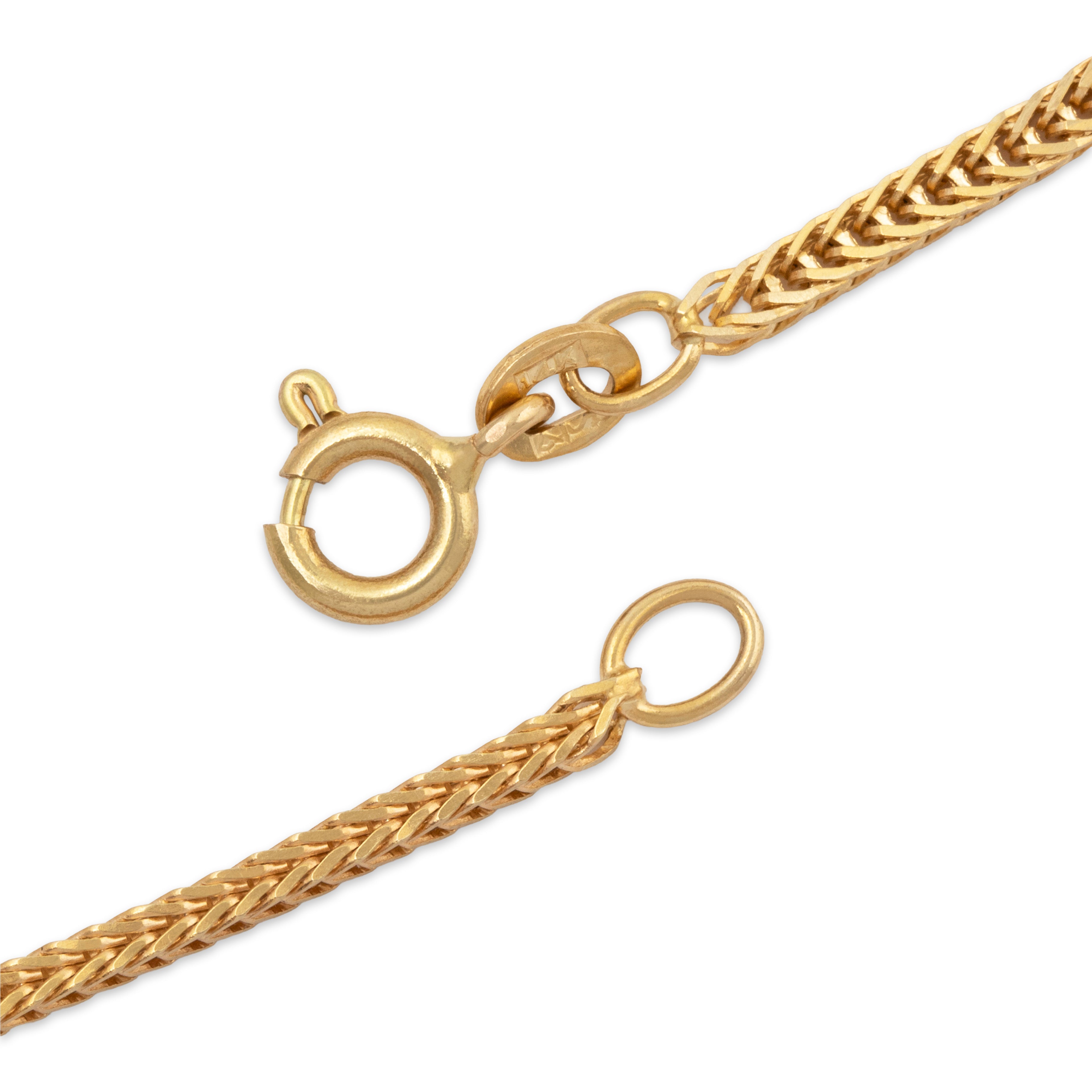 Vintage 14k Yellow Gold Square Snake Chain Necklace 24、mySite、hinf8tx79