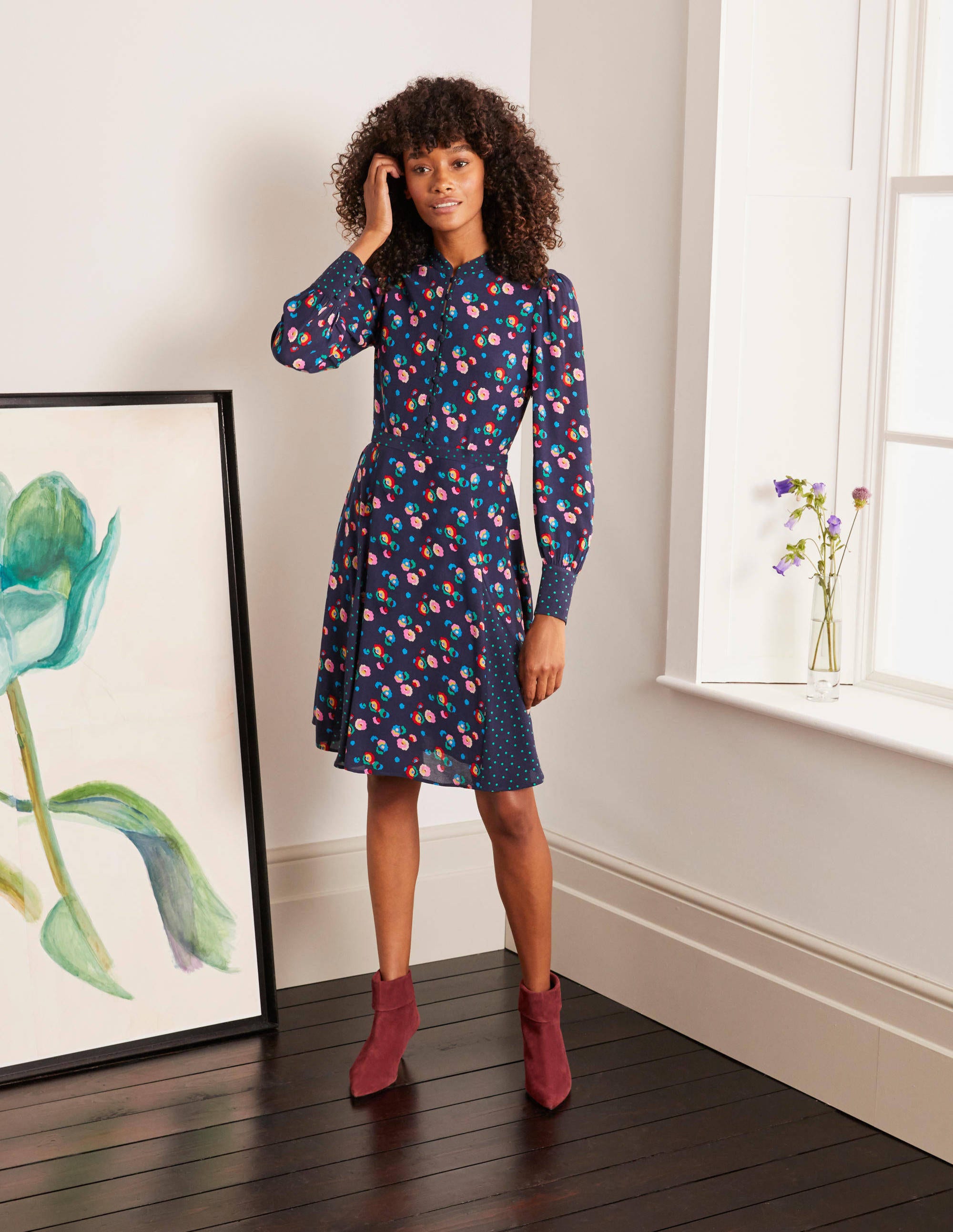  Christina Dress-Navy, Billowy Peony、mySite、ashleygrahame