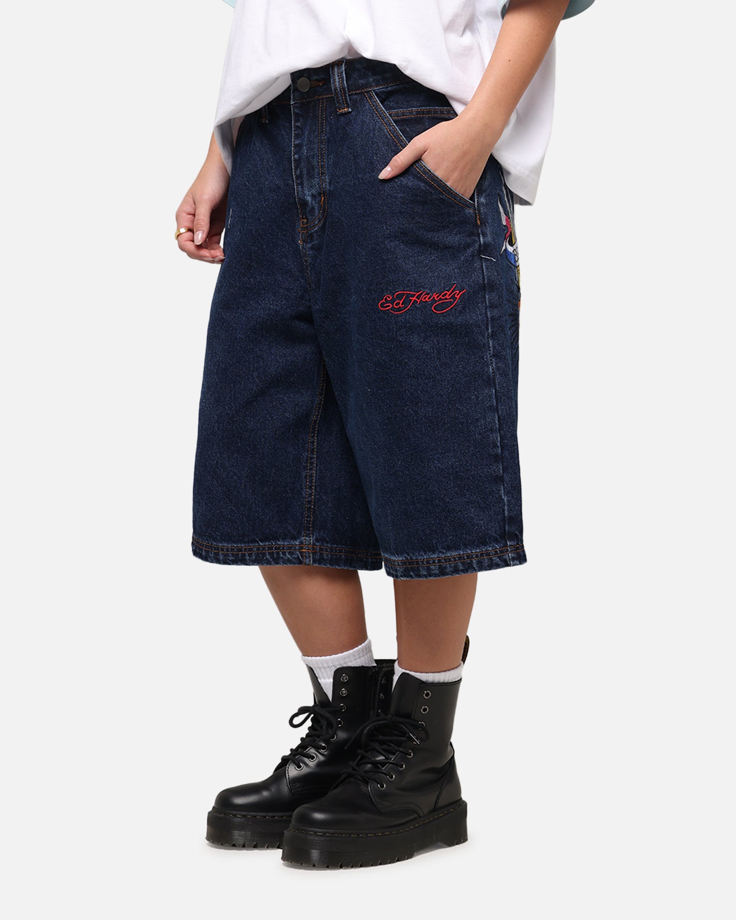 Ed Hardy Brave Hearts Jorts Indigo、mySite、zt4zffjzw