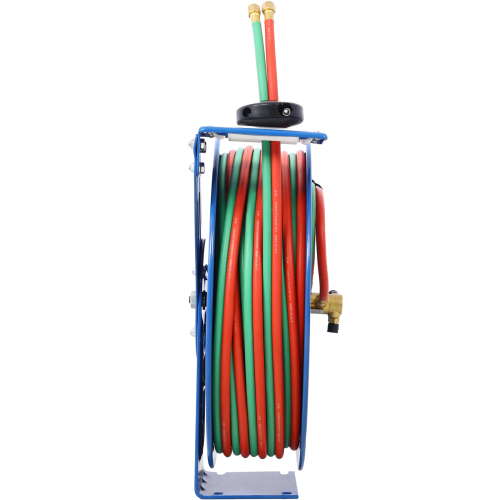 Welding Hose Reel Retractable 1/4 Inch x 100 Foot Twin Oxygen Acetylene Rubber Hoses STD Duty Max 200PSI Heavy Duty Industrial Single Arm Construction、、eastwooduniform