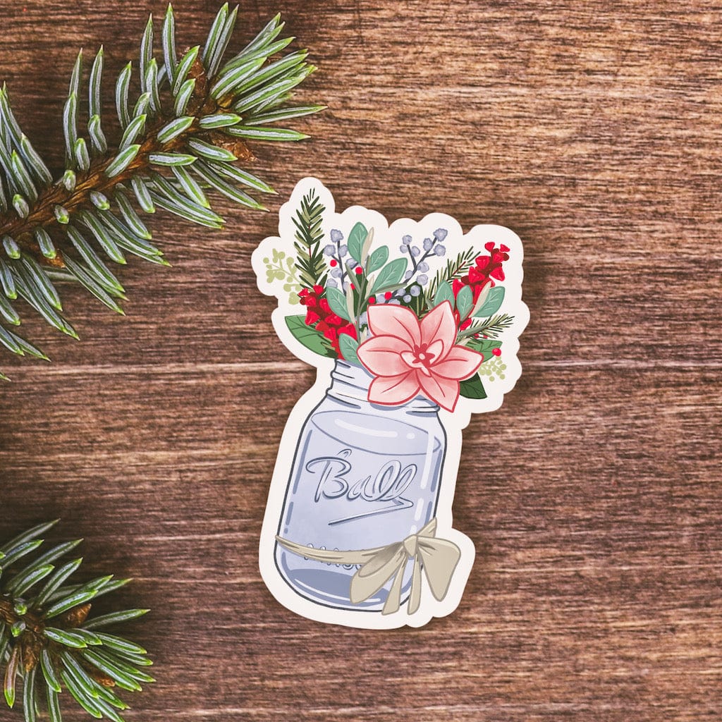  Holiday Flowers in Vase Clear Sticker、mySite、ghnorth