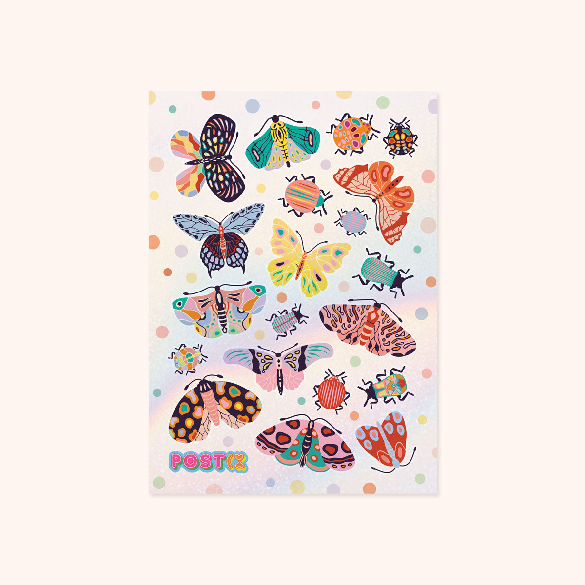  Fancy Flutters A6 Hologram Sticker Sheet、mySite、ghnorth