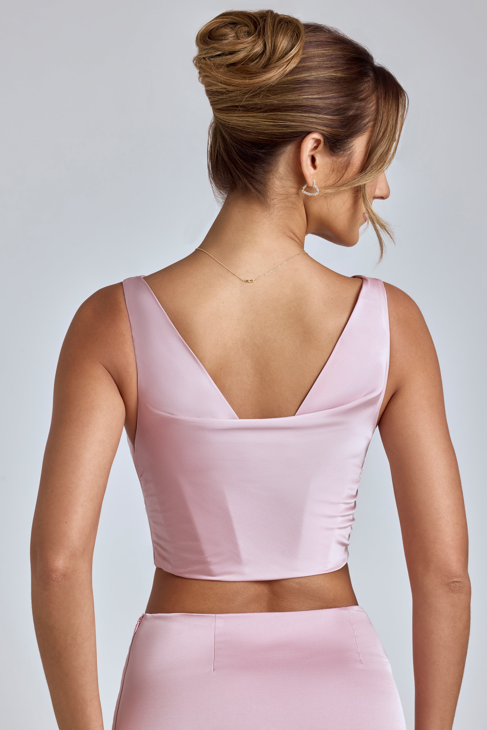 Draped Cowl Corset in Blush、mySite、solidvoid