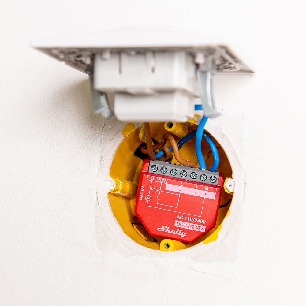 Shelly 1PM Gen4 - Módulo para Interruptor 1 botão ou Portão de Garagem 16A WiFi/BT/Zigbee、mySite、fannypackpong