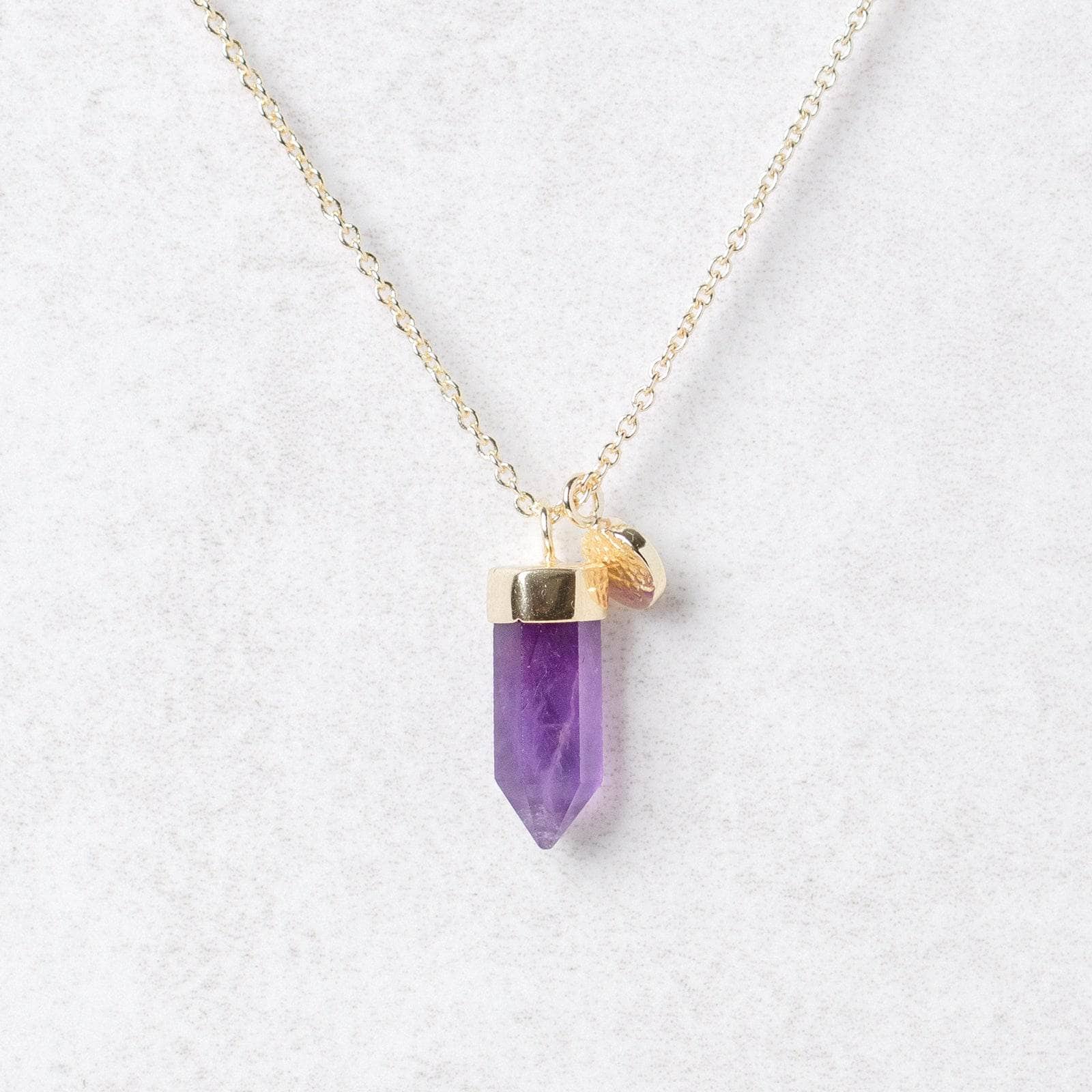 Delicate Amethyst Crystal Point Necklace、mySite、hinf8tx79