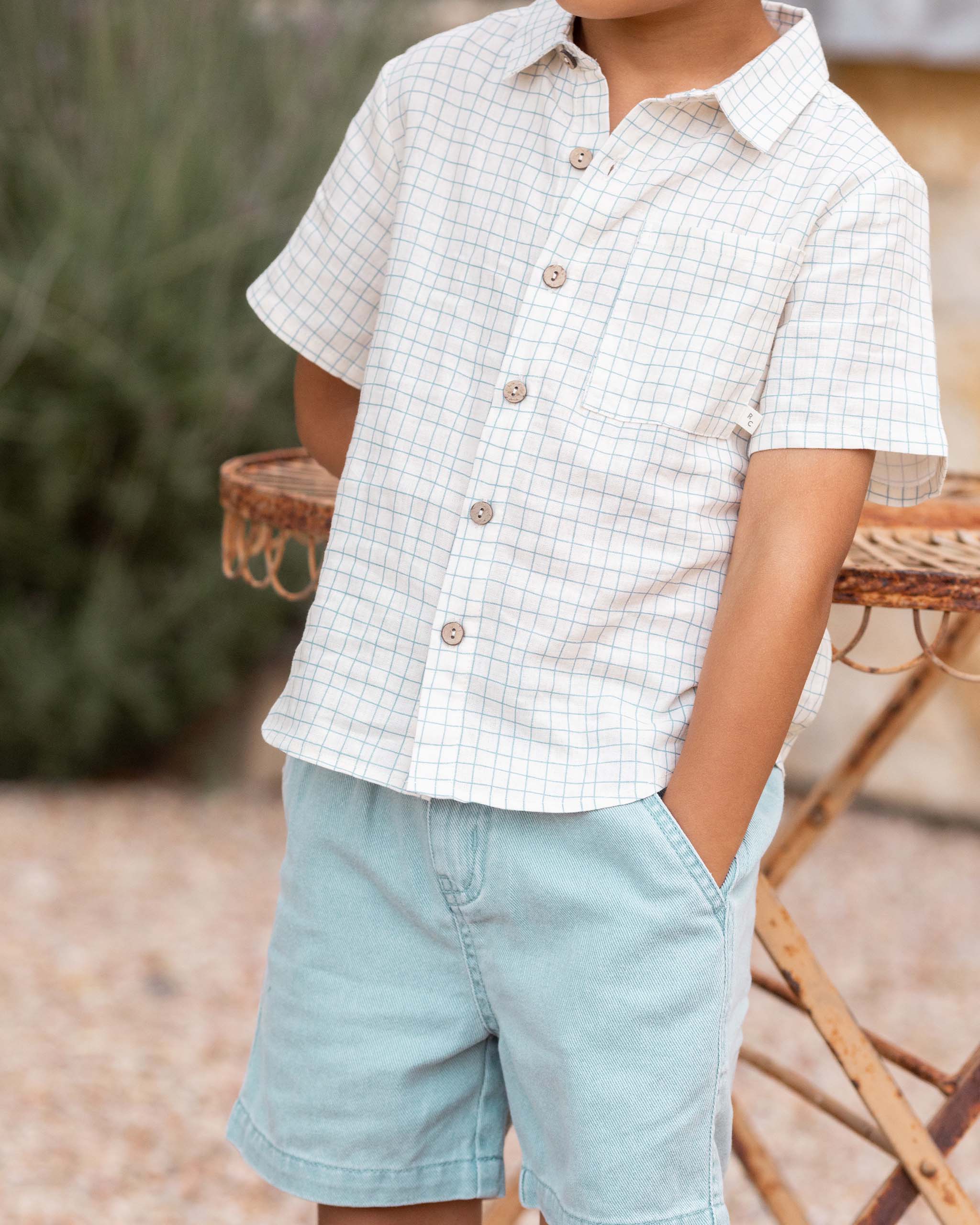  Collared Short Sleeve Shirt || Grid、mySite、layawaytickets