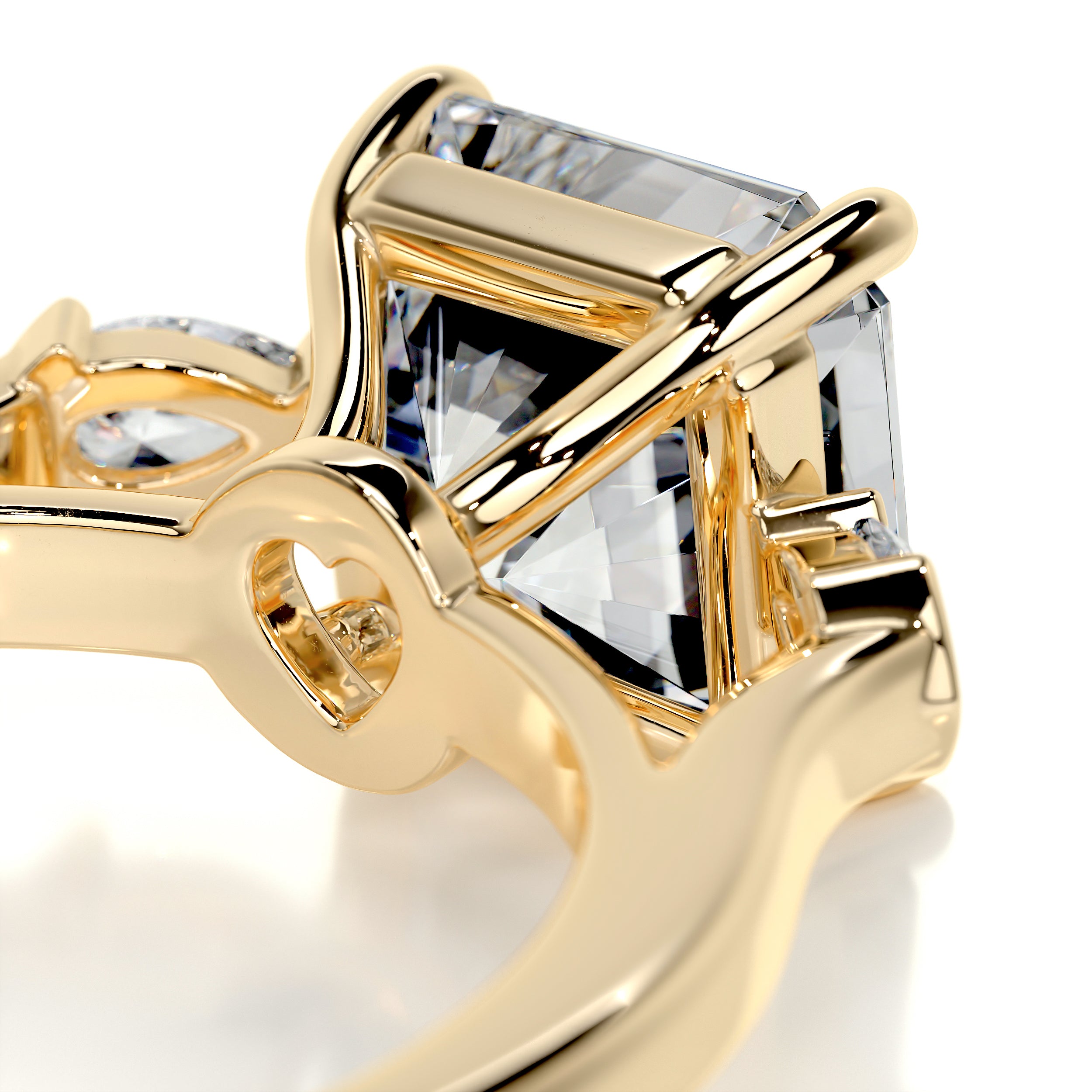 Mindy Moissanite & Diamond Ring -18K Yellow Gold、mySite、hinf8tx79