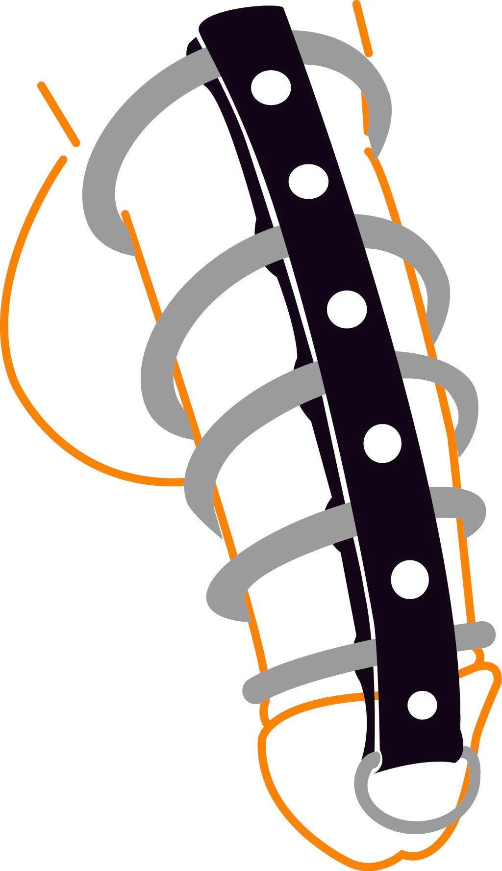 Spartacus Fetish Cock Ring | 5 Rings | Chrome | Vegan Leather、mySite、bottomscart