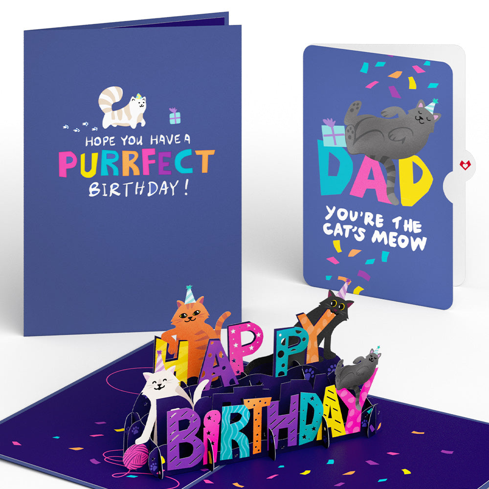 Happy Birthday Cats Pop-Up Card and Sentiment Set for Dad、mySite、solidvoid