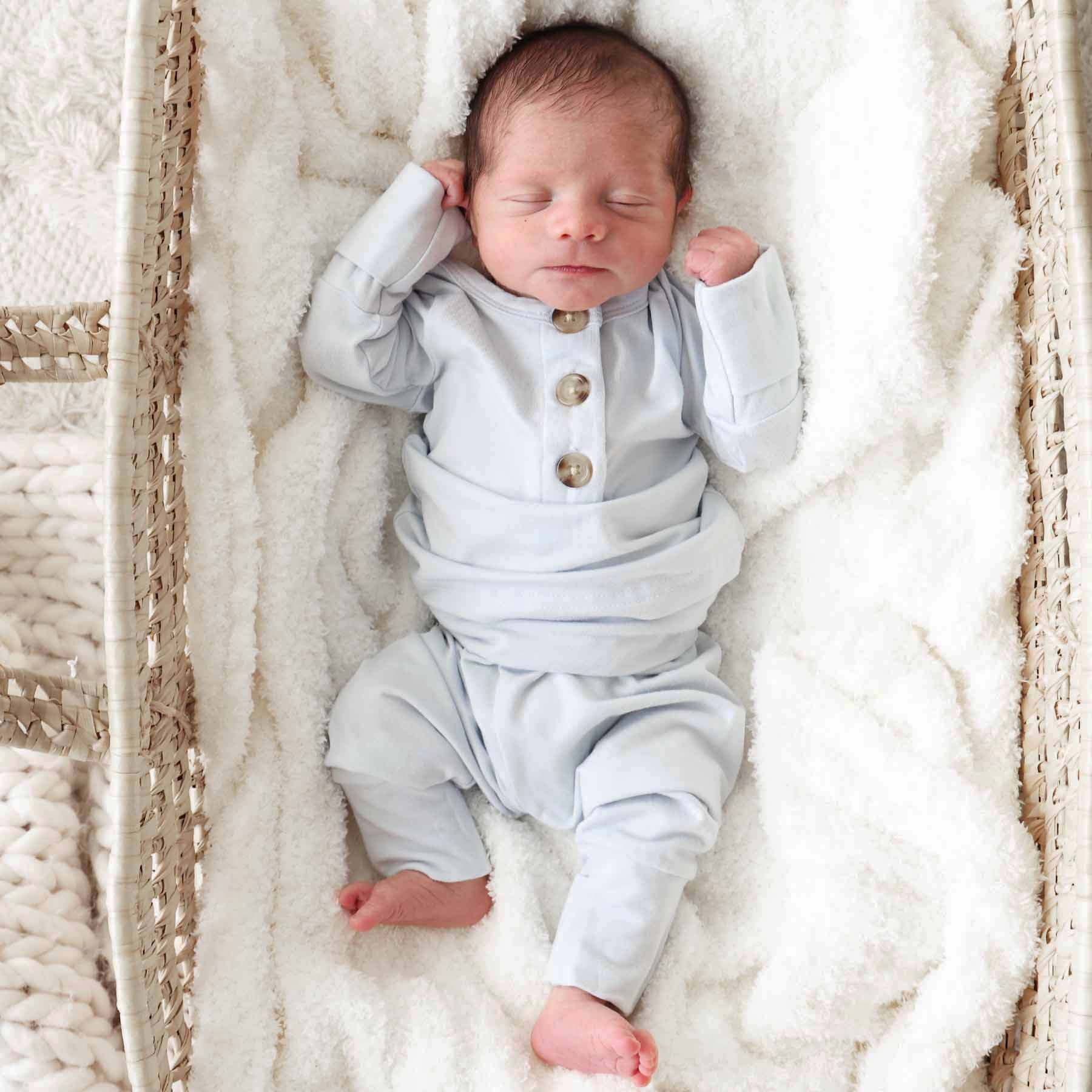  2pc Bamboo Button Top & Bottom | Ice Blue、mySite、layawaytickets