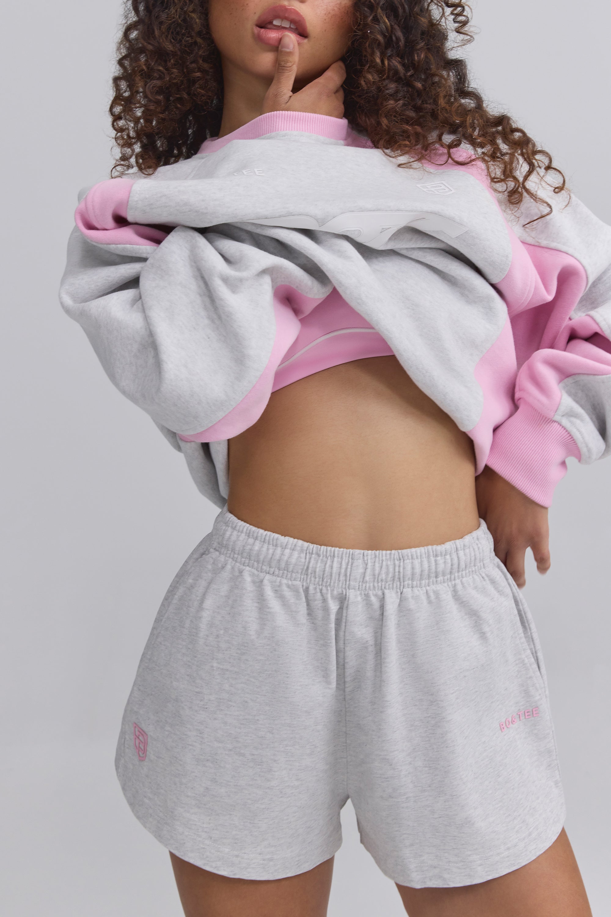 Elasticated Mini Shorts in Grey Marl、mySite、solidvoid