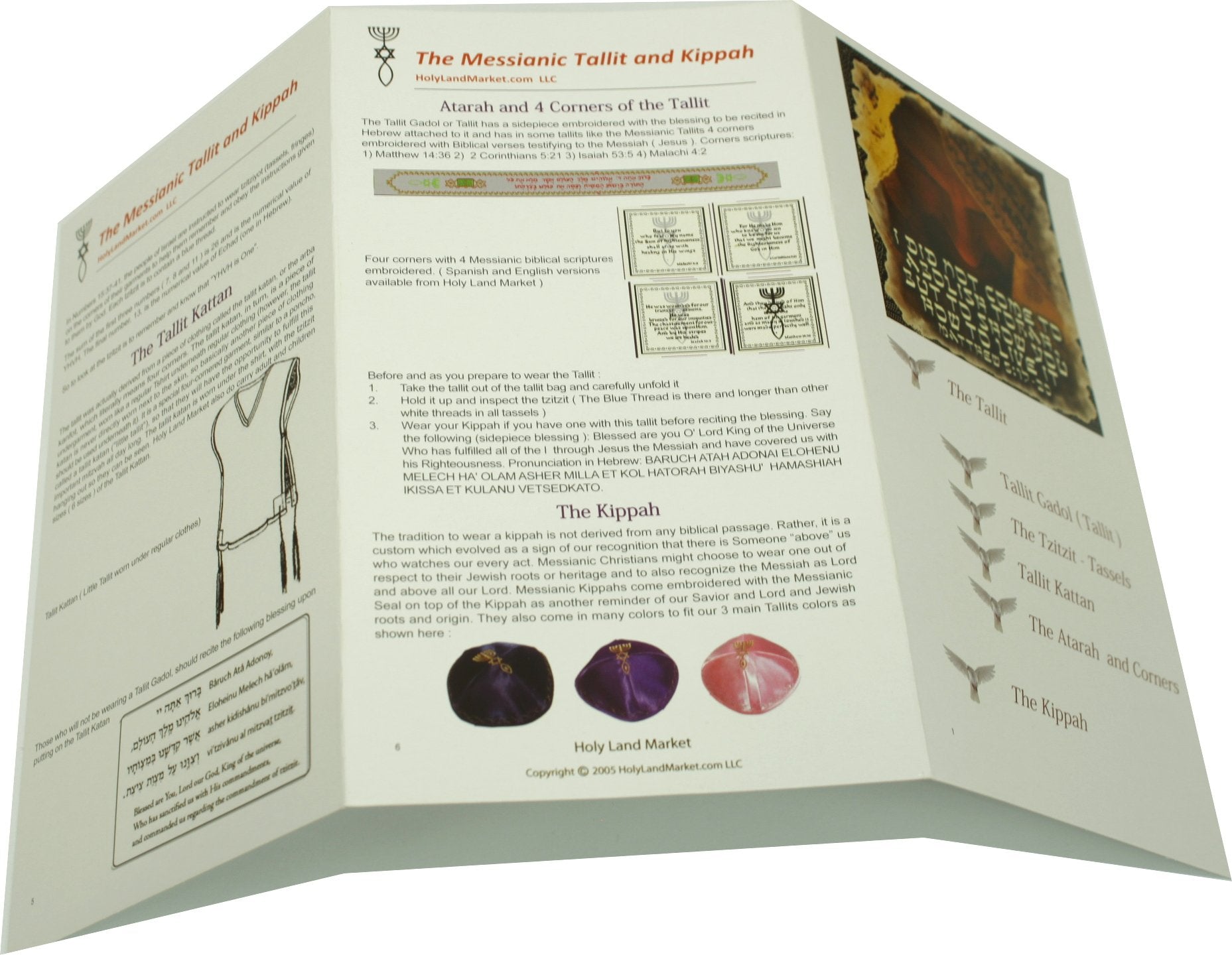 El Tallit con Kippah - Manto (Mantn) de oracin mesinico - Talit con versculos dela Biblia/esquinas espaolas、mySite、topwebapps