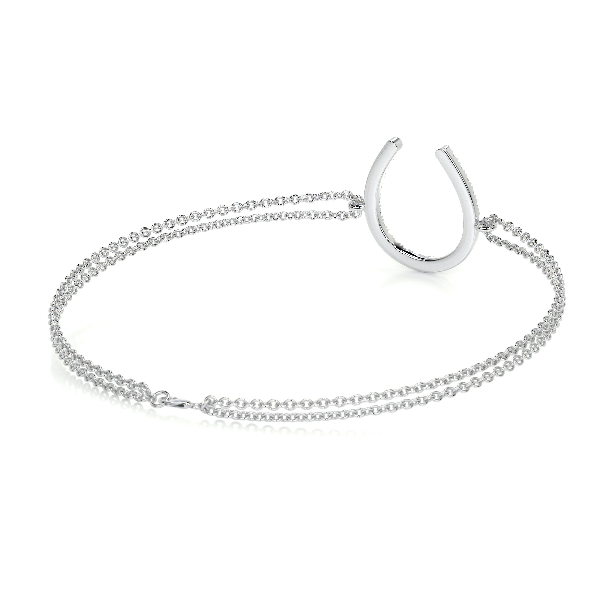 Horseshoe Diamonds Bracelet (0.20 Carat) -18K White Gold、mySite、hinf8tx79