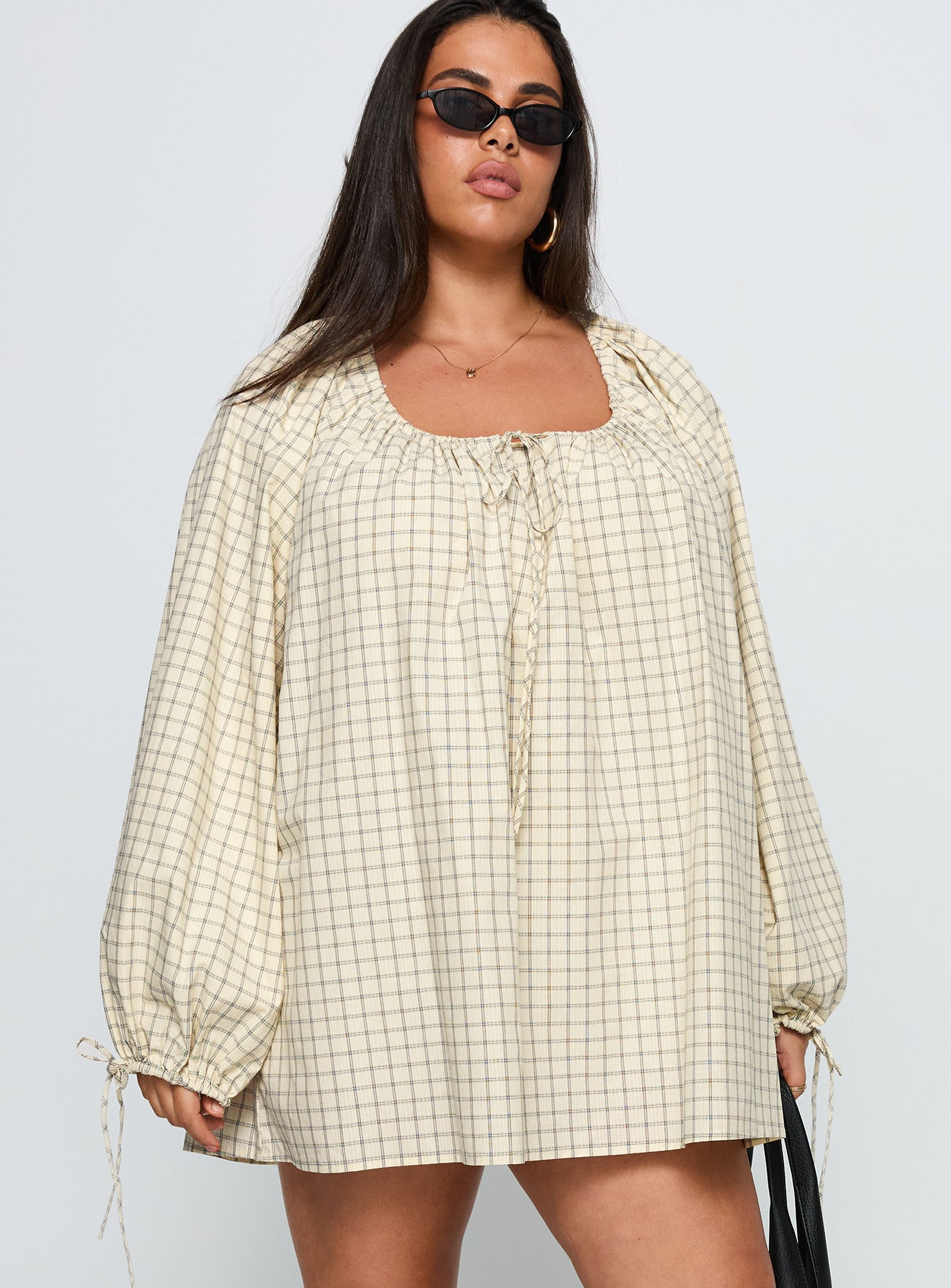 Preacher Playsuit White Check Curve、mySite、solidvoid