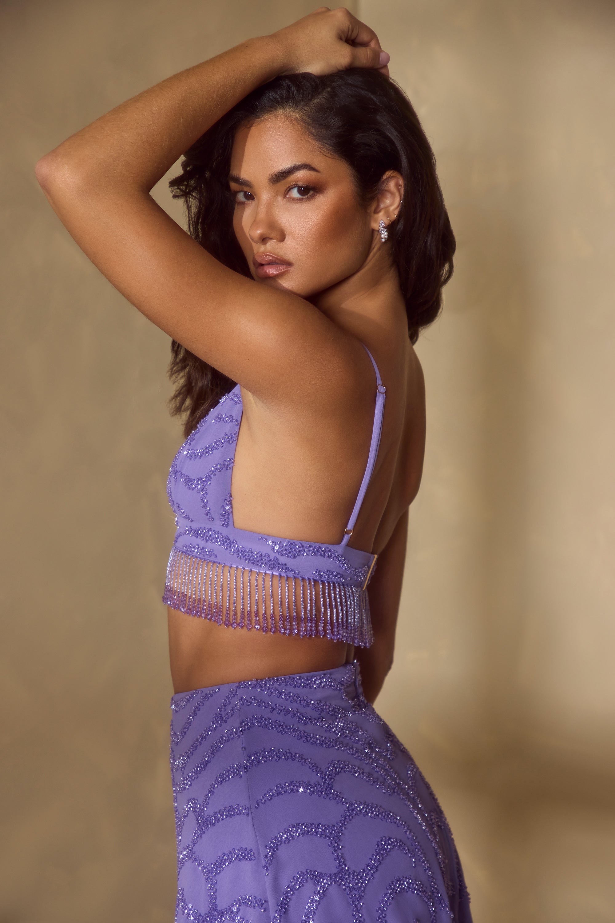 Embellished Bra Top in Purple、mySite、solidvoid