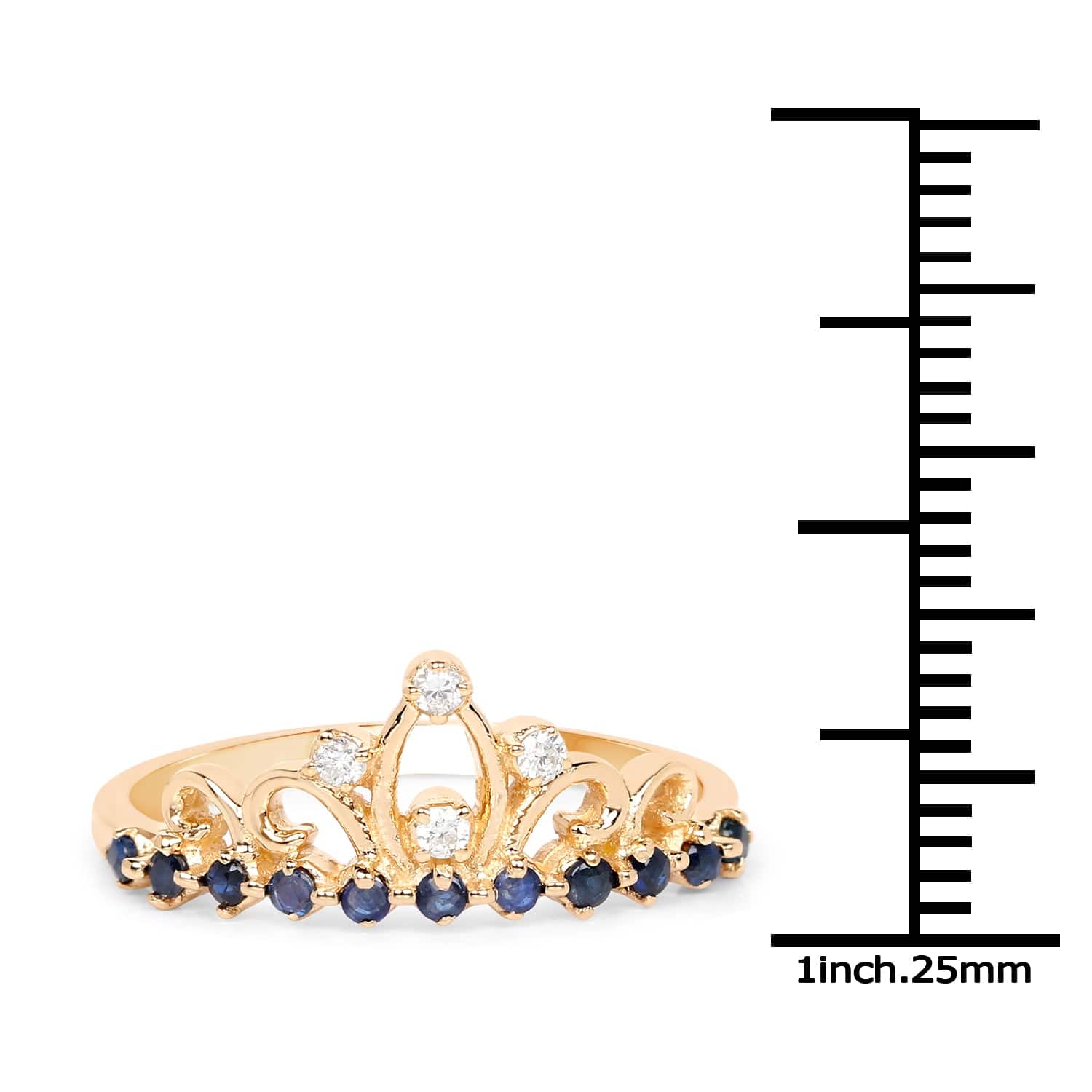 Sapphire and Diamond Tiara Ring in 14K Yellow Gold、mySite、g9winljtr
