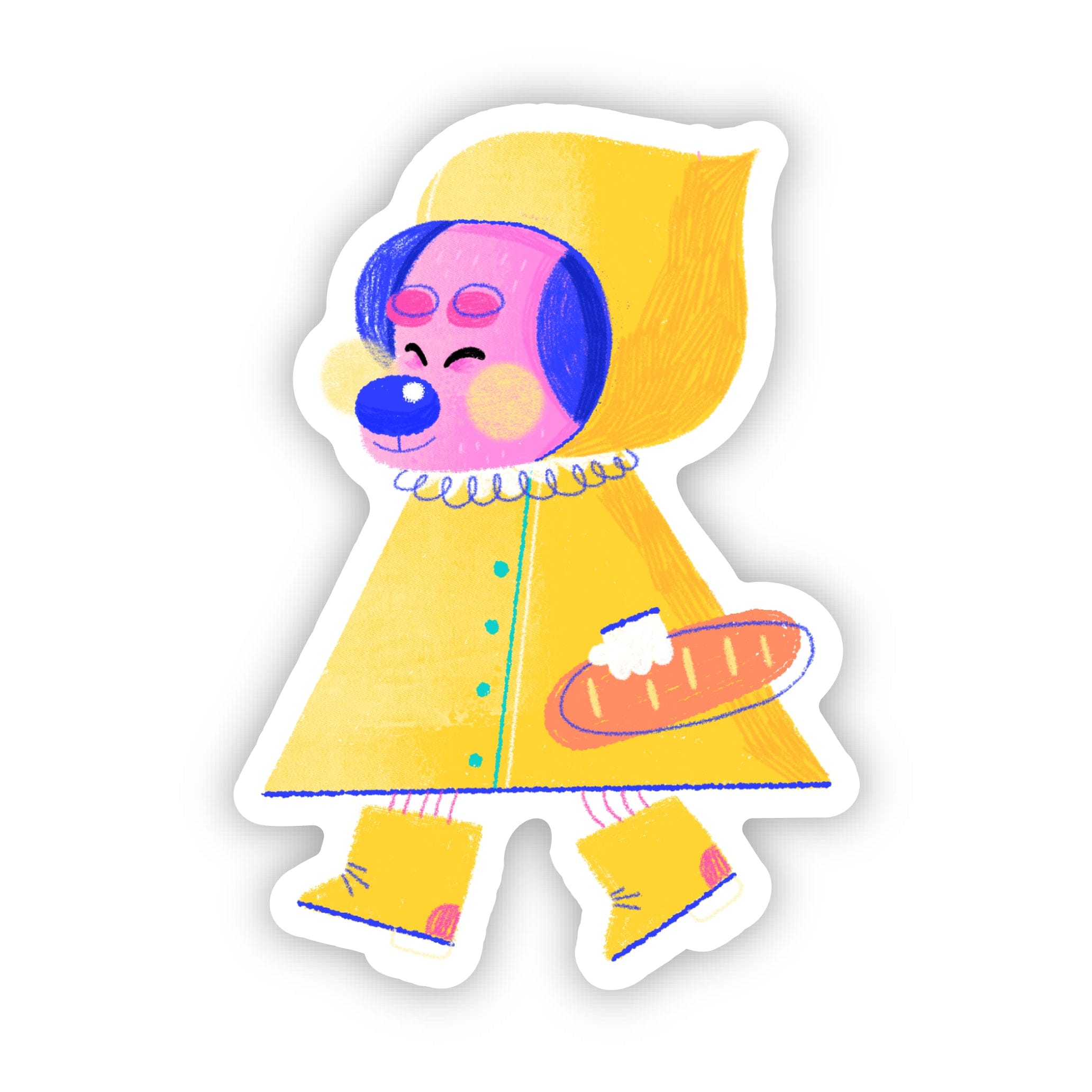  Raincoat Dog With Bread Sticker、mySite、ghnorth