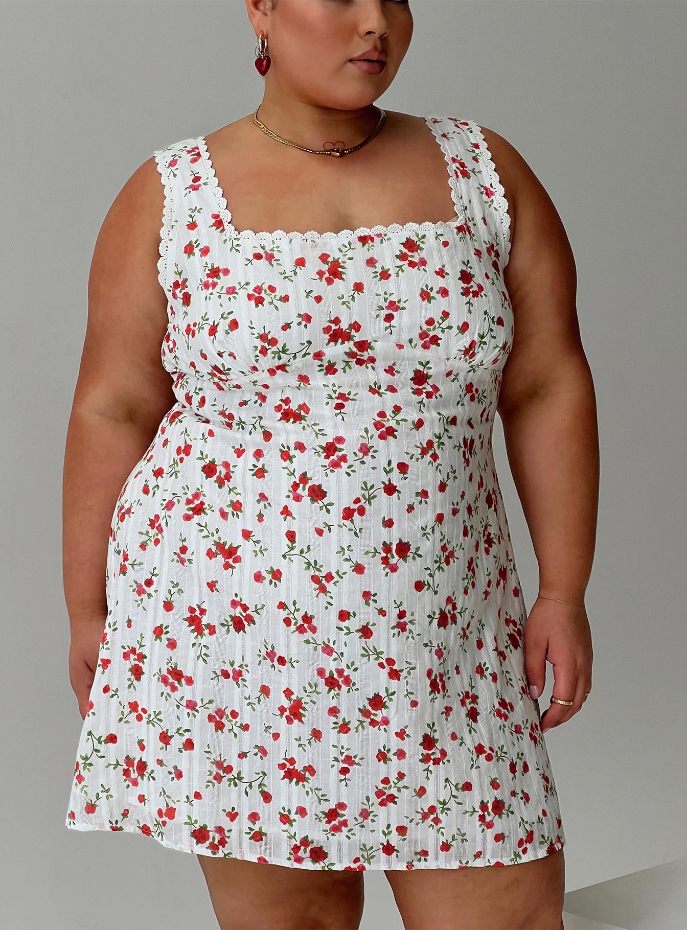Dasha Mini Dress White Floral Curve、mySite、solidvoid