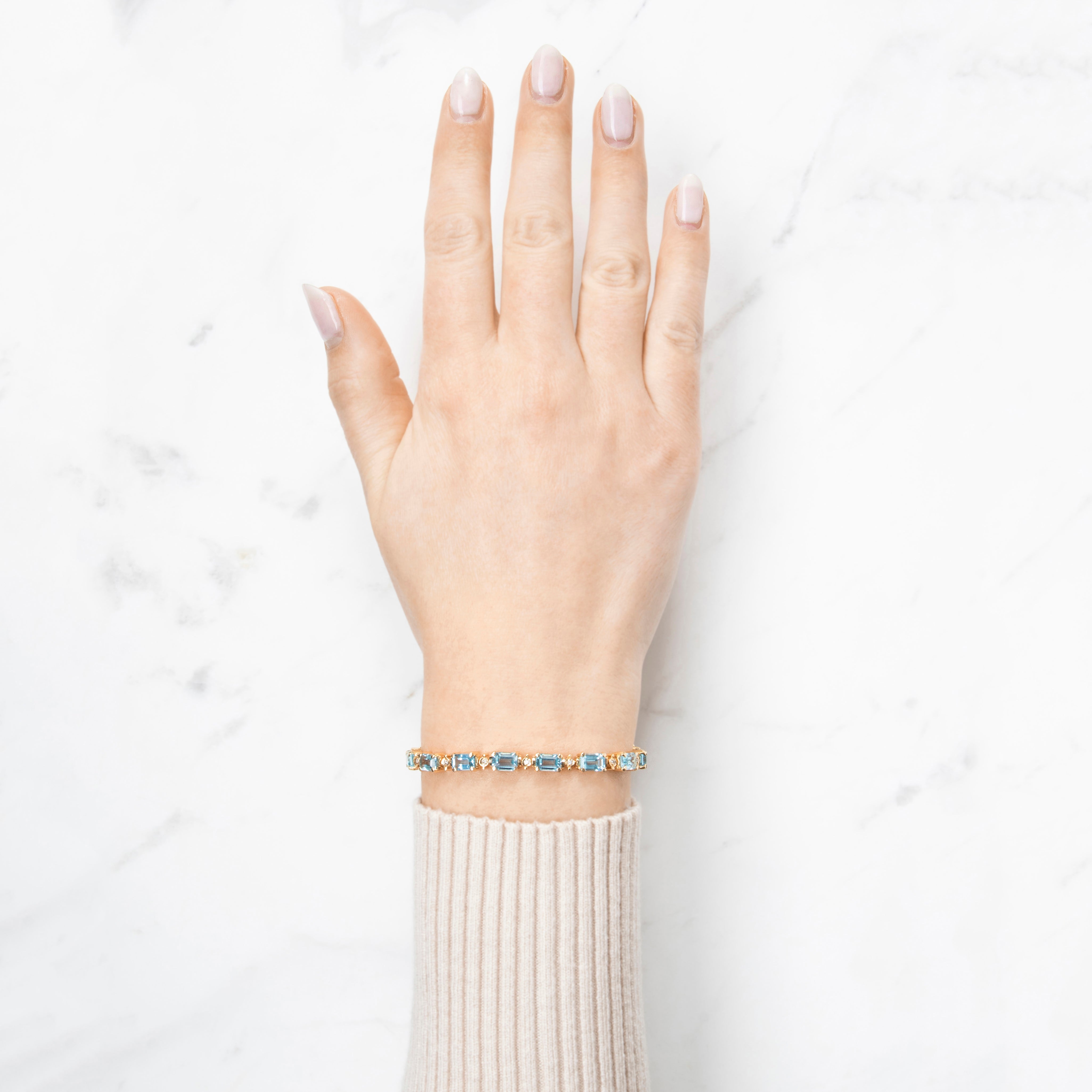 Vintage 14k Yellow Gold 12.24cttw Topaz .288cttw Diamond Tennis Bracelet 6.75、mySite、hinf8tx79