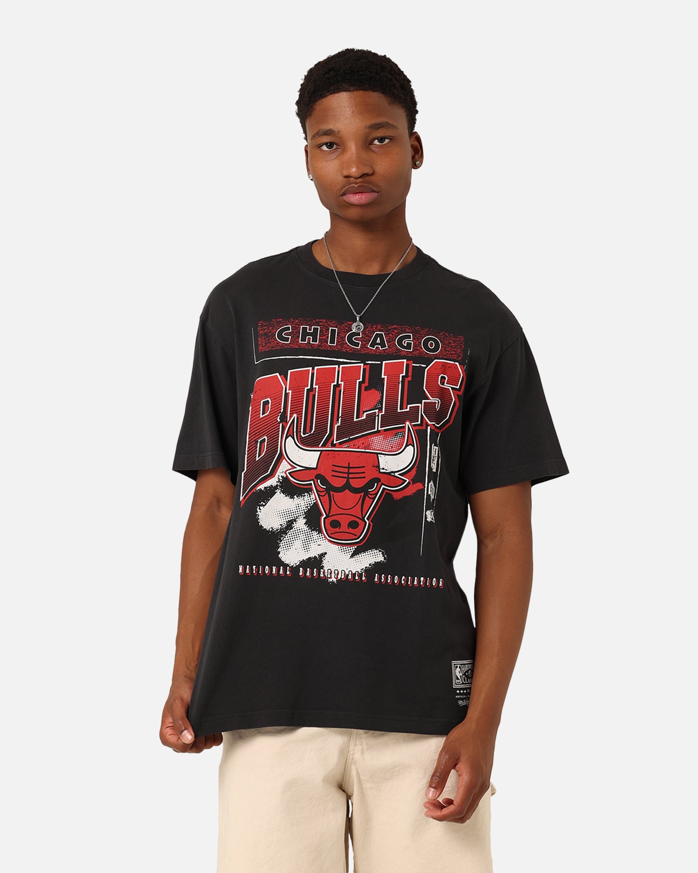 Mitchell & Ness Chicago Bulls Brush Off 2.0 T-Shirt Faded Black、mySite、zt4zffjzw