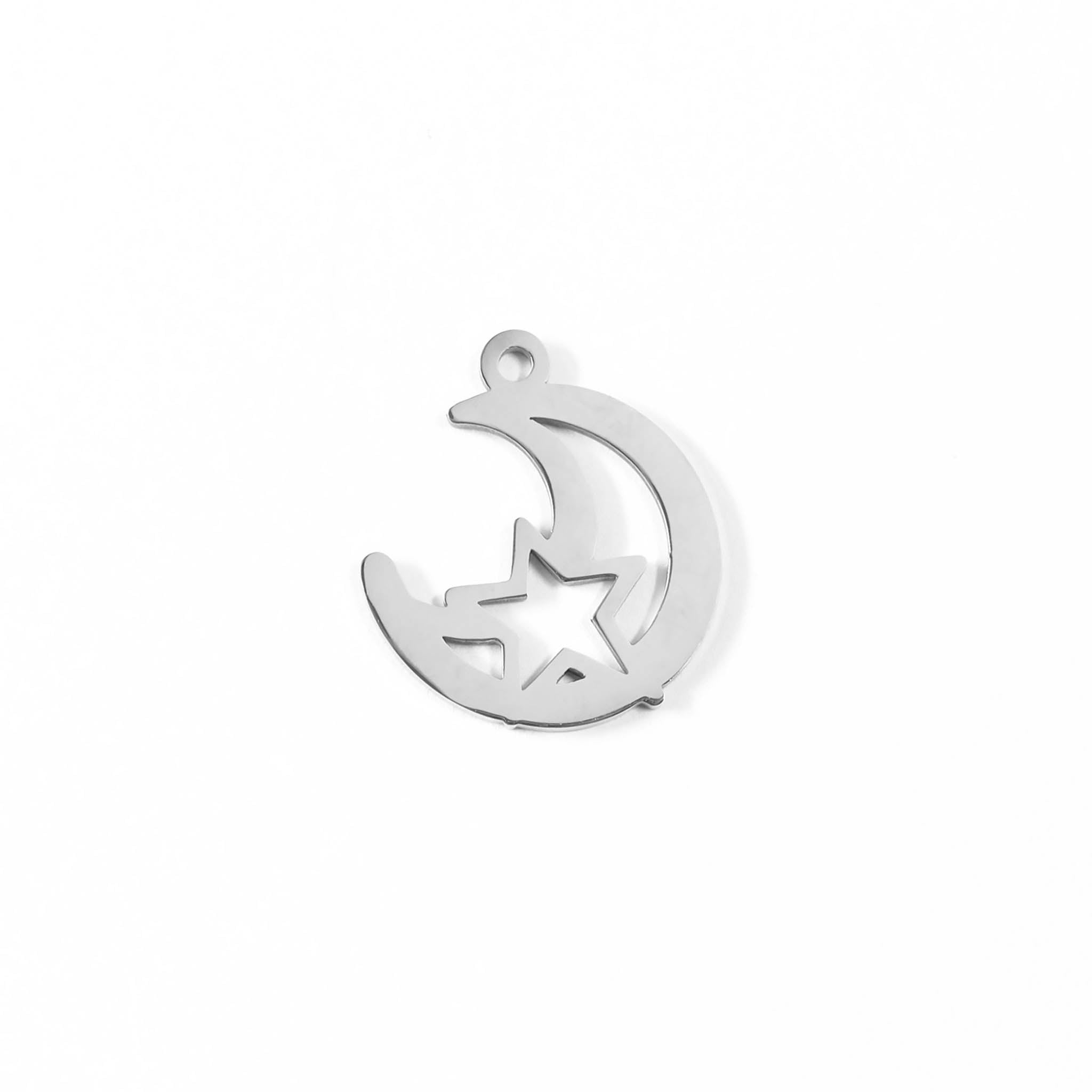 18K Gold PVD Stainless Steel Moon And Star Charm / PDL0019、mySite、dreamappss