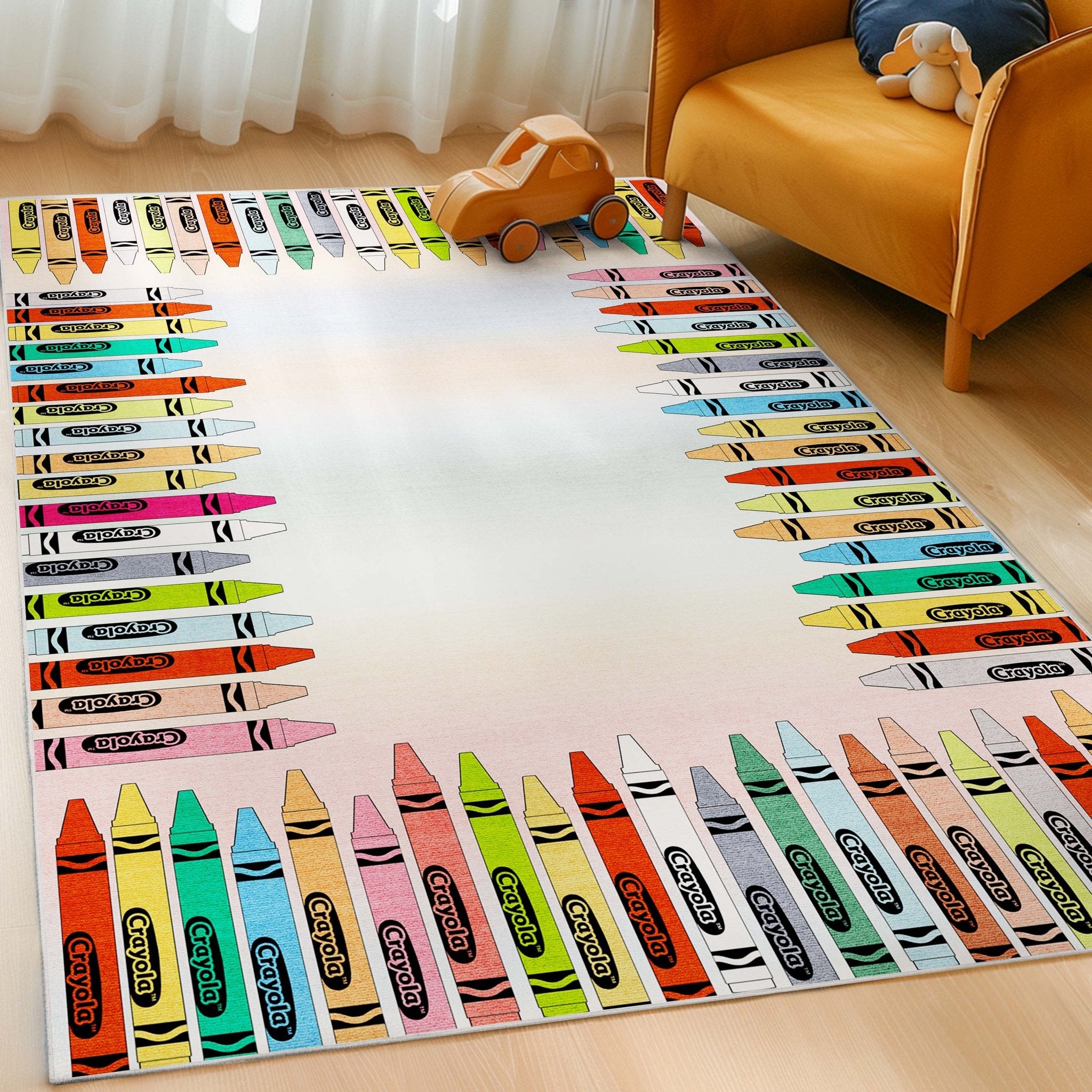 Crayola Modern Crayon Parade Playroom 5' x 7' Multi Color Area Rug By Well Woven、mySite、gigharbornorthrealestate