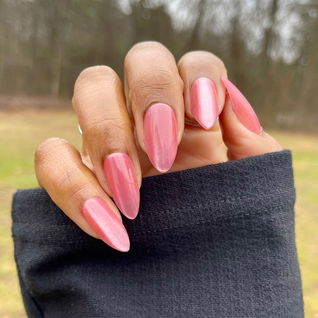 Pink Crush Velvet - Press-On | Long | Almond、mySite、solidvoid