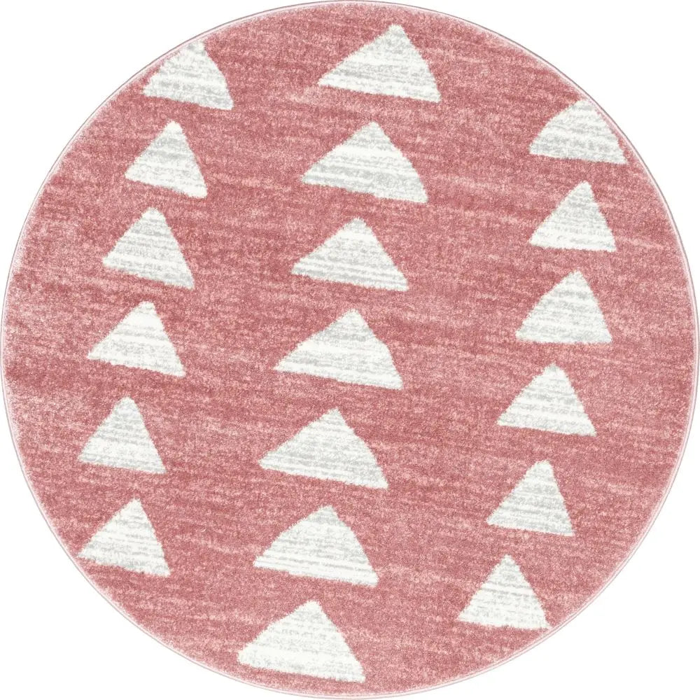 Triangles Modern Geometric Pattern Pink Kids Rug、mySite、gigharbornorthrealestate