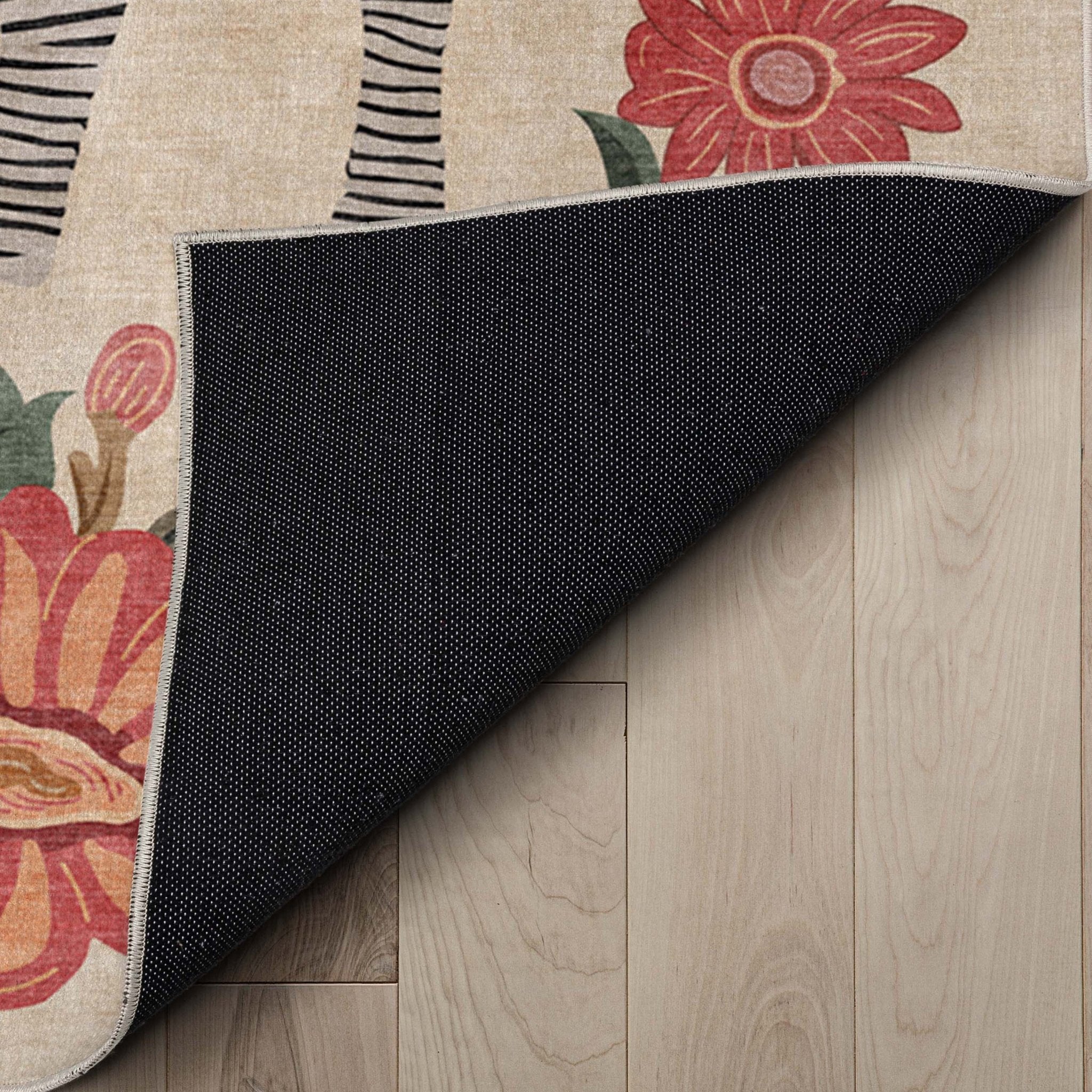 Zebra Floral Rug for Living Room, Dining Room, Bedroom and Kitchen、mySite、gigharbornorthrealestate