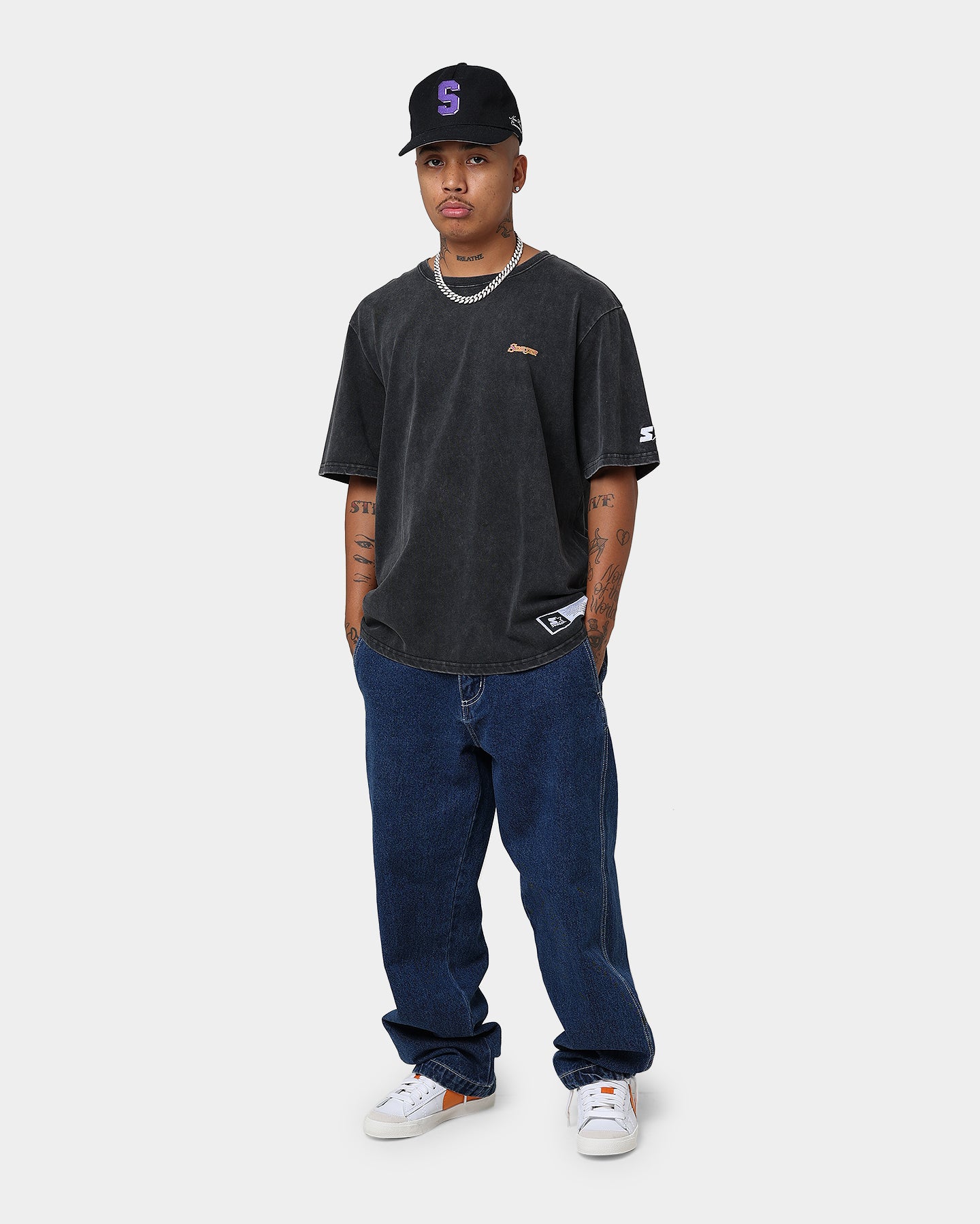 Starter Running Script Vintage T-Shirt Washed Black、mySite、zt4zffjzw