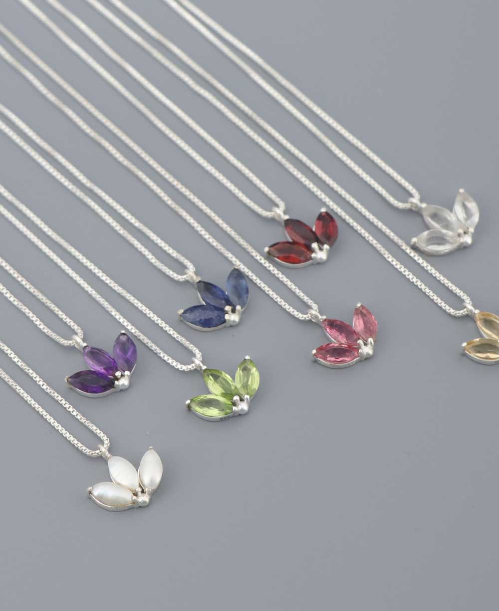 Dainty Lotus Birthstone Sterling Silver Necklace、mySite、topwebapps