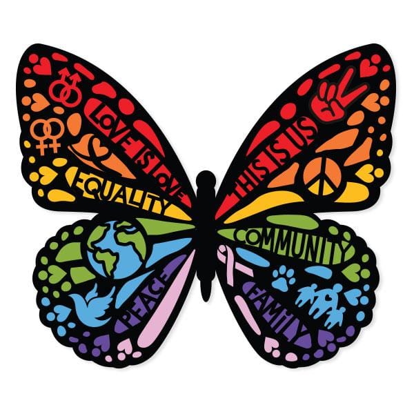  Vinyl Sticker - Love Is Love Butterfly、mySite、ghnorth