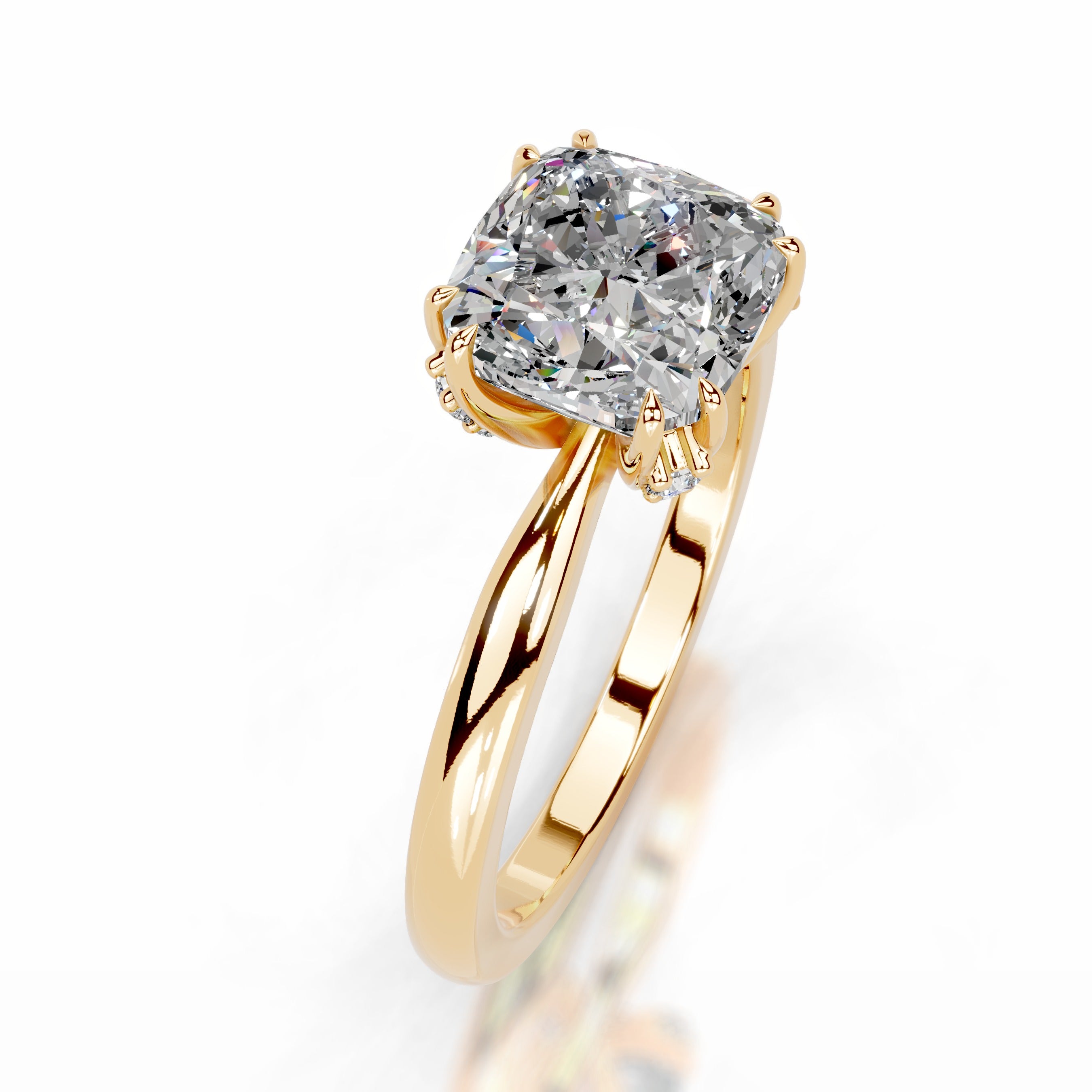 Andora Moissanite & Diamond Ring - 18K Yellow Gold、mySite、hinf8tx79