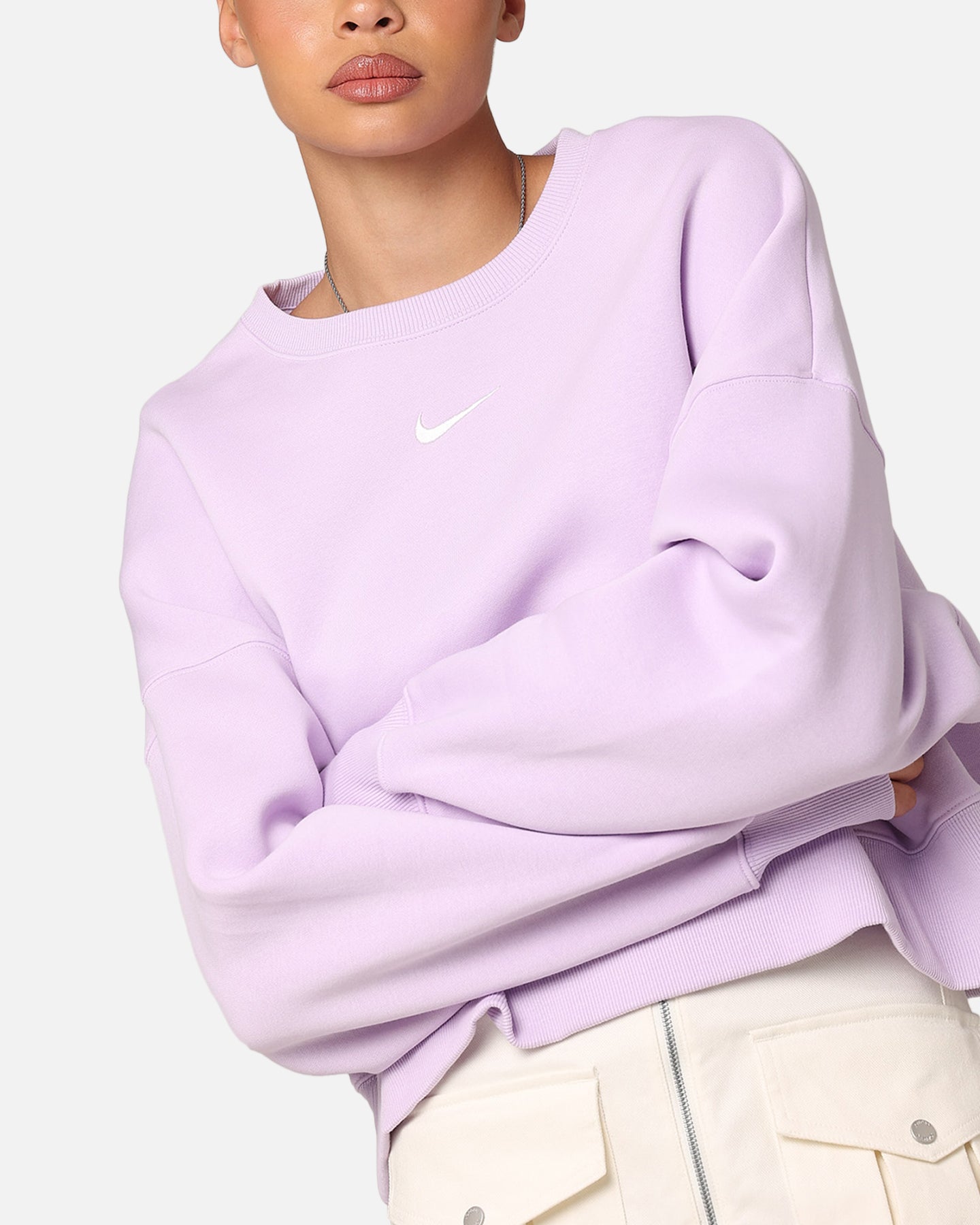 Nike Women's Sportswear Pheonix Fleece Oversized Crewneck Violet Mist/Sail、mySite、zt4zffjzw