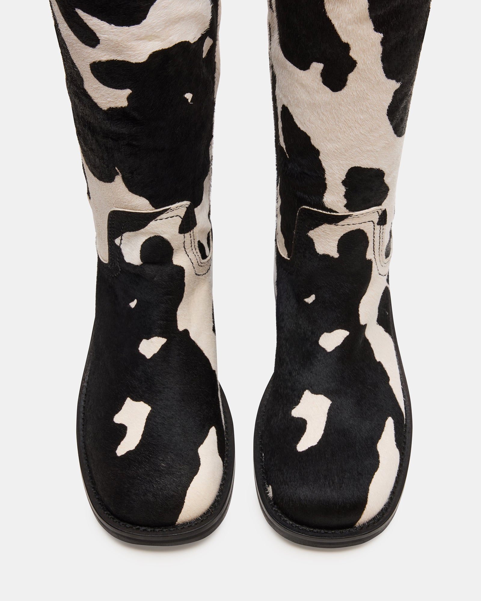 RIGGS BLACK COW PRINT WIDE CALF、mySite、gtrtttuynbv
