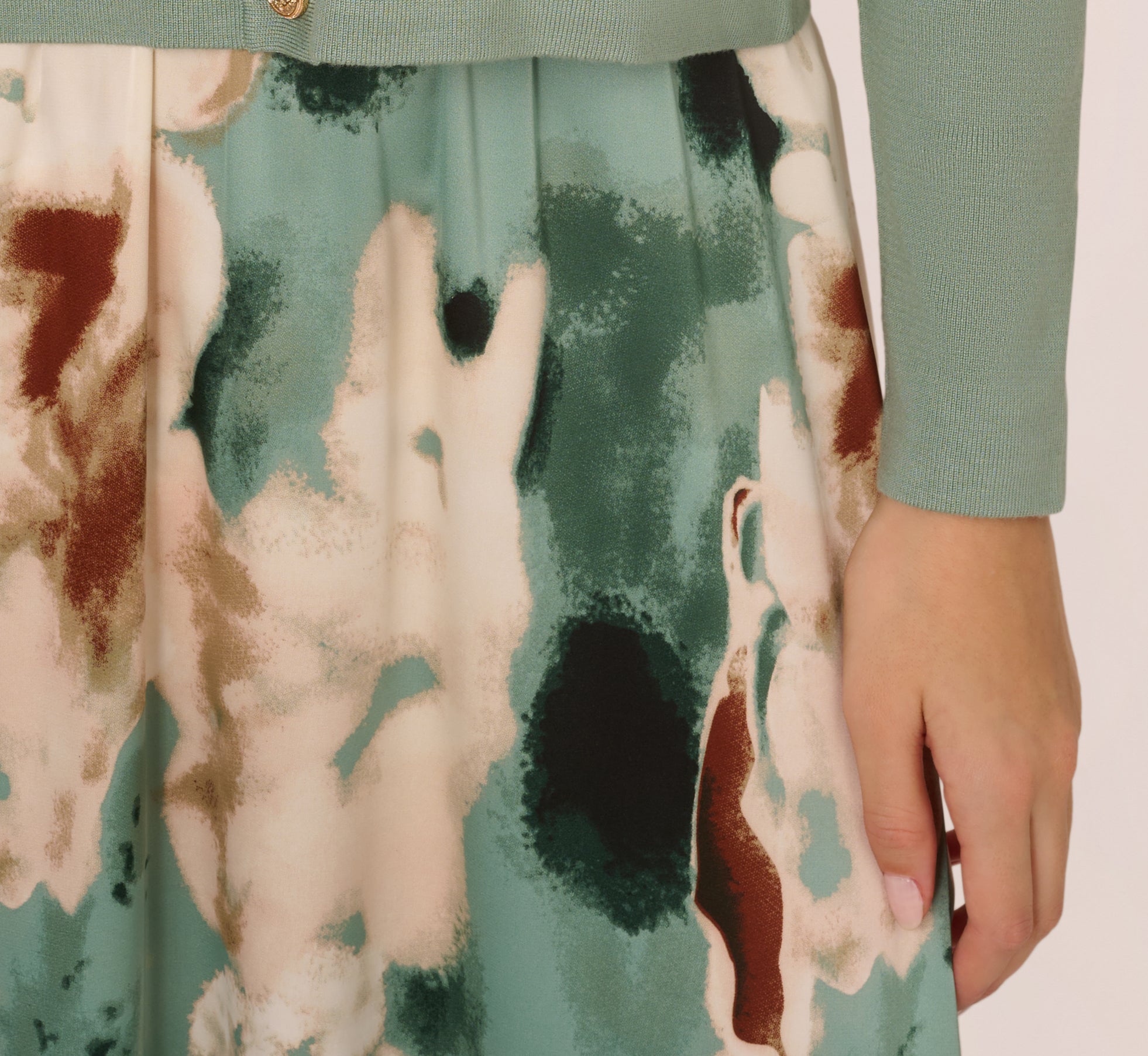 Ruffle Sailor Collar Cardigan In Sage Milieu、mySite、solidvoid