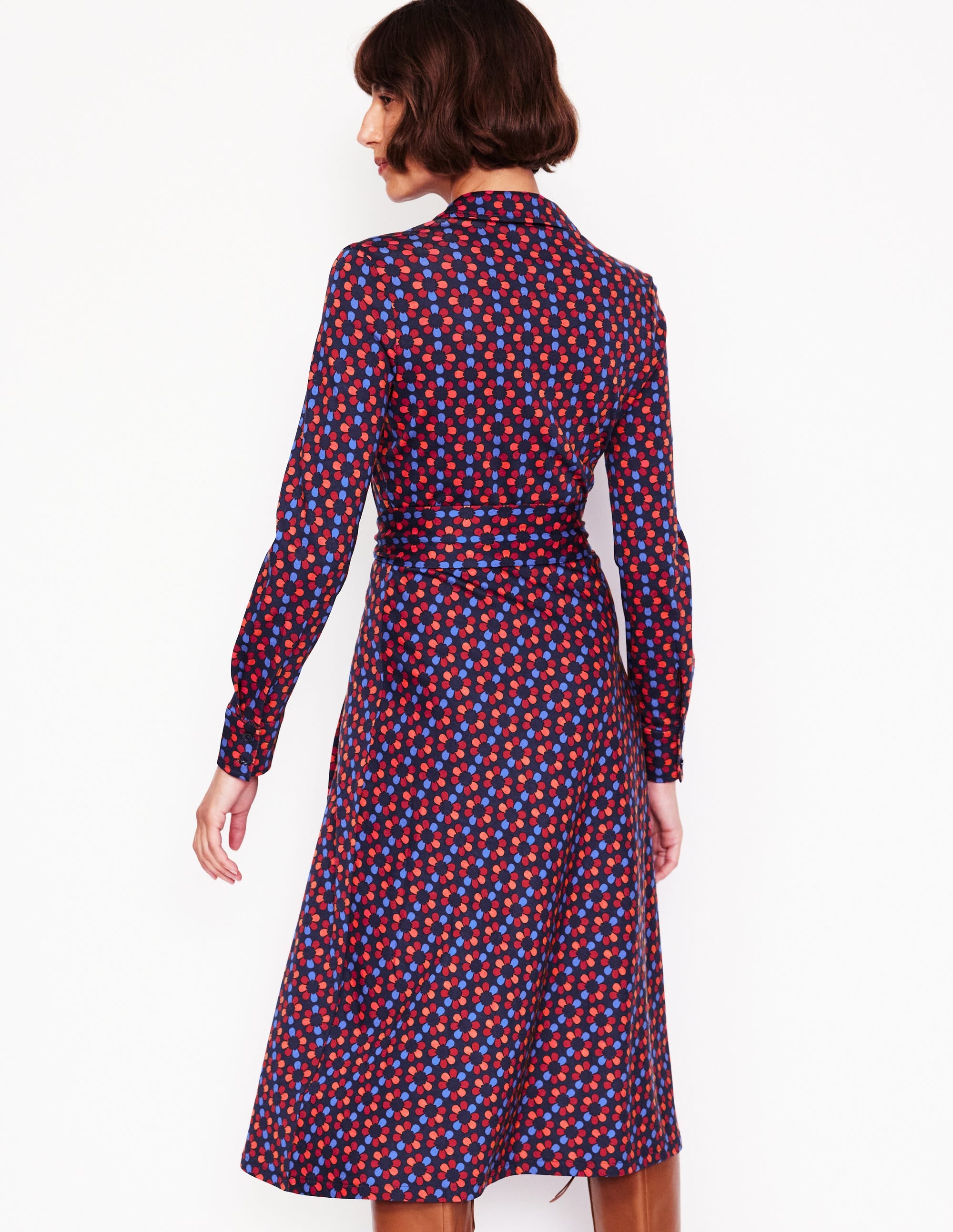  Laura Jersey Midi Shirt Dress-Bright Pink, Structured Petal、mySite、ashleygrahame