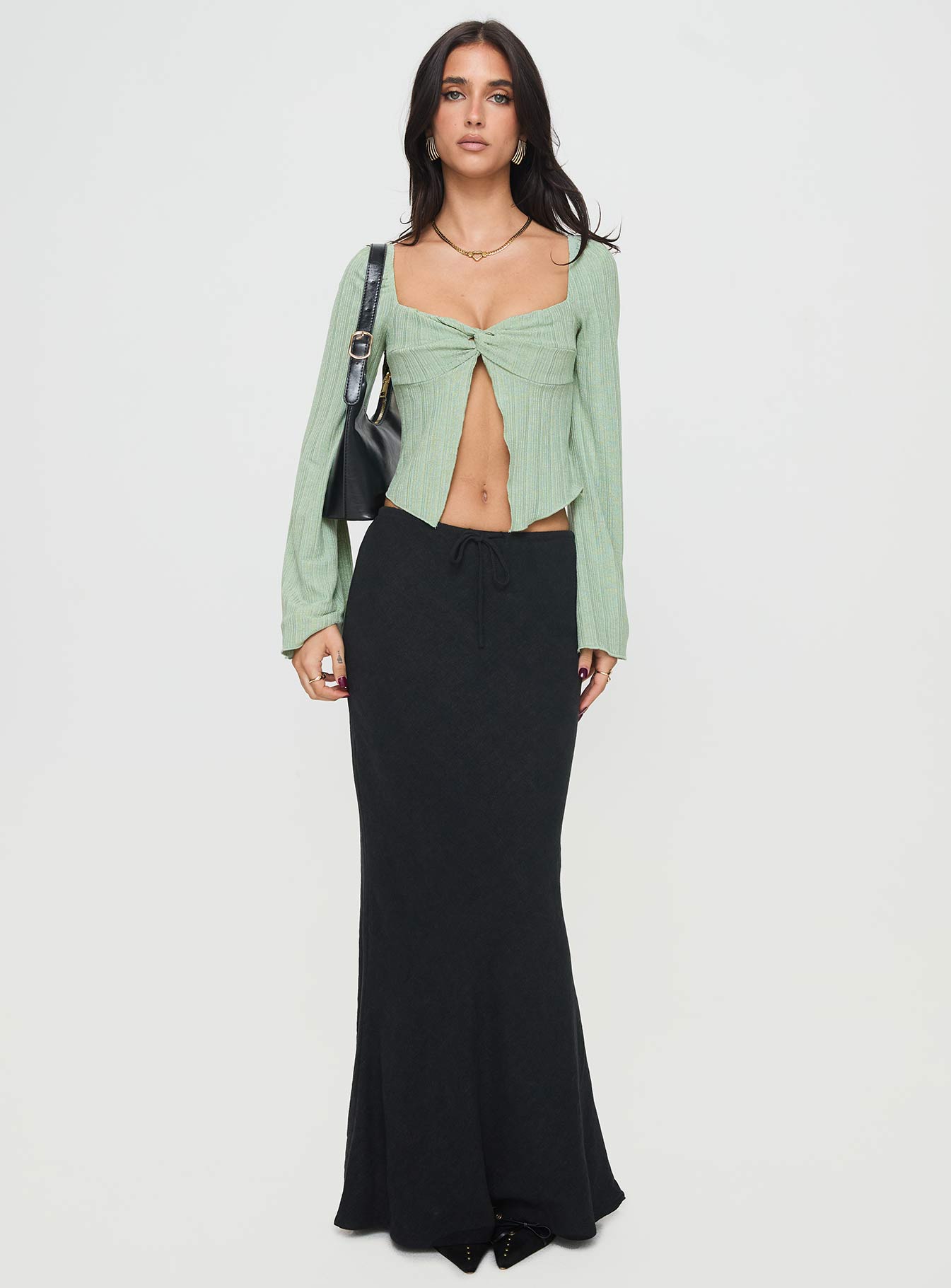 Mani Long Sleeve Top Green、mySite、solidvoid