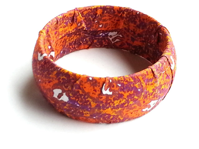 Orange, Purple, White African Print Bangle-DPJ246、mySite、solidvoid