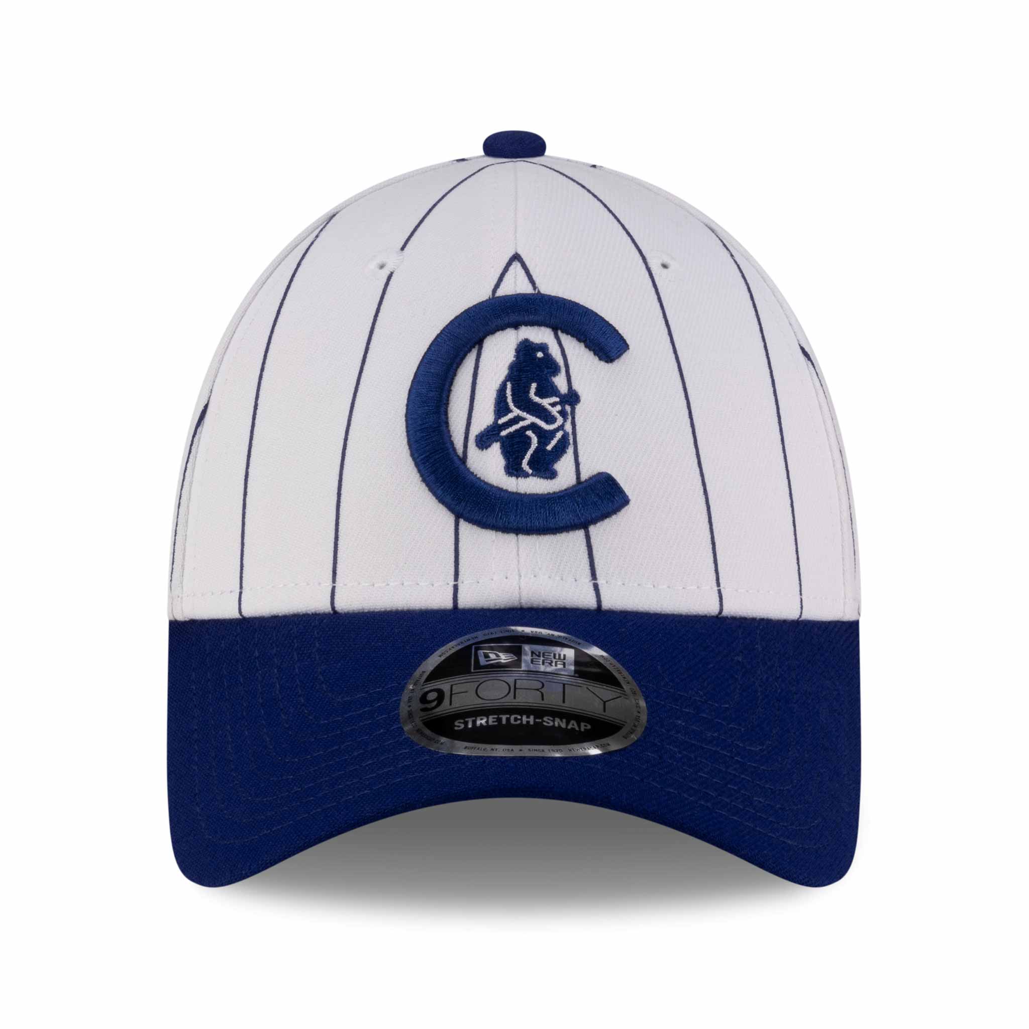 Chicago Cubs New Era 9FORTY White Pinstripe 1908 Bear In C Adjustable Cap、mySite、vikingsvslions
