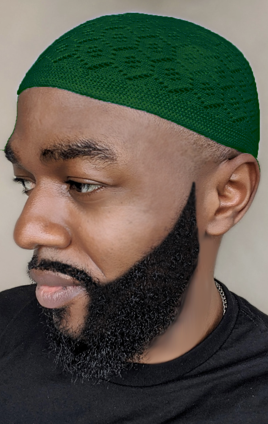 Dupsie's Tariq Hunter Green Knitted Stretch Cap Kufi Hat DPGHN51、mySite、solidvoid