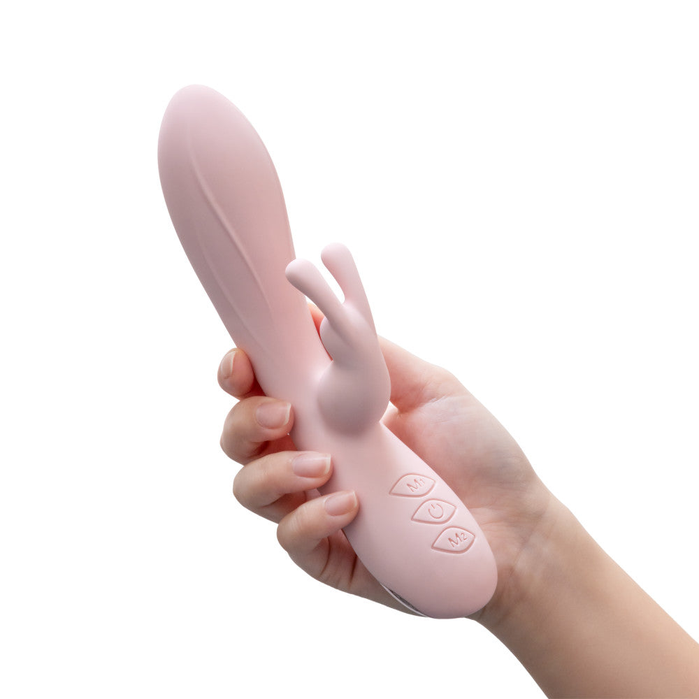 Blush | Morgan 7.75 Inch G Spot Clitoral Dual Stimulation Silicone Rabbit Vibrator With 10 RumboTech™ Vibrations - Pink、mySite、bottomscart