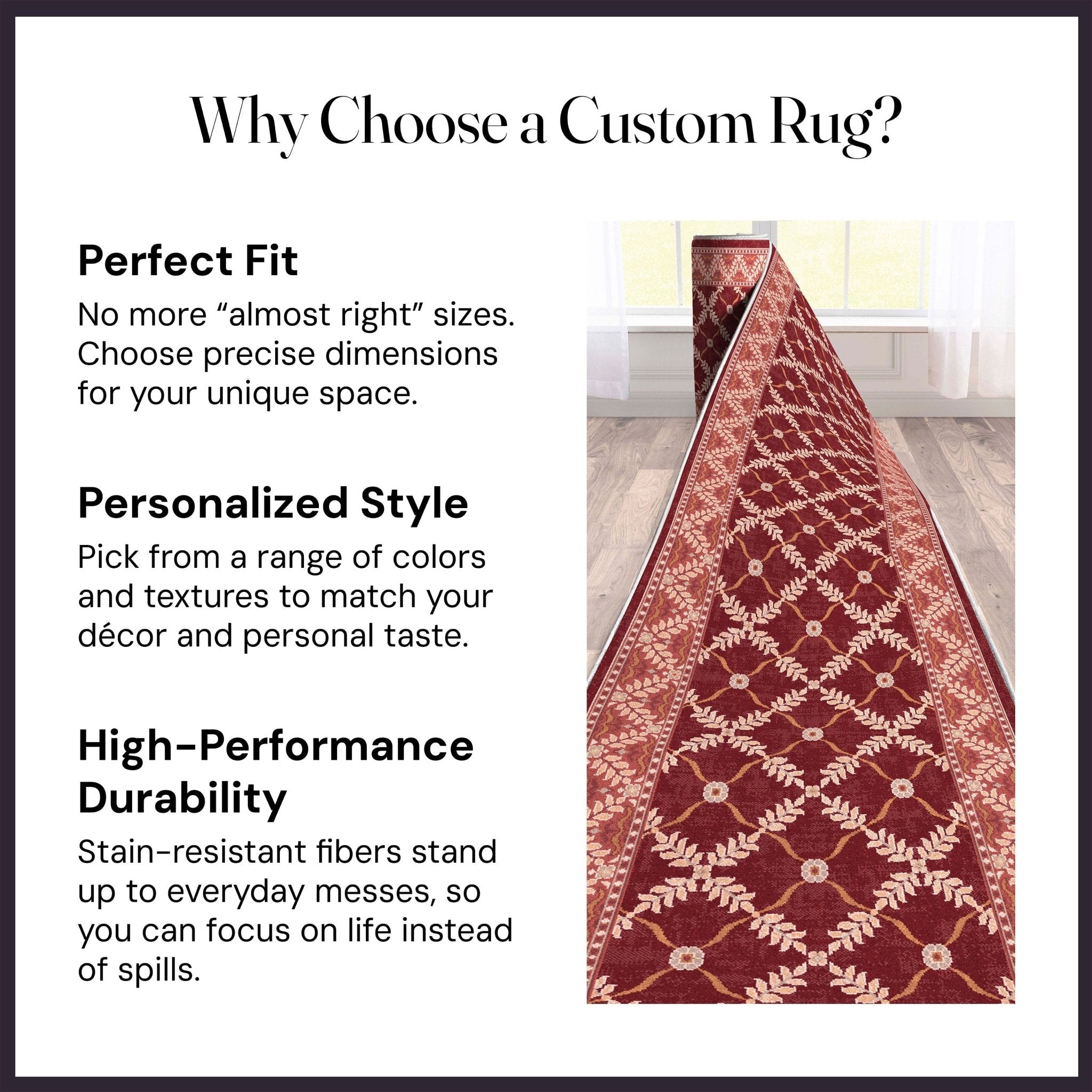 Custom Size Runner Regency Lattice Ruby Ember Choose Your Width x Choose Your Length Hallway Runner Rug、mySite、gigharbornorthrealestate