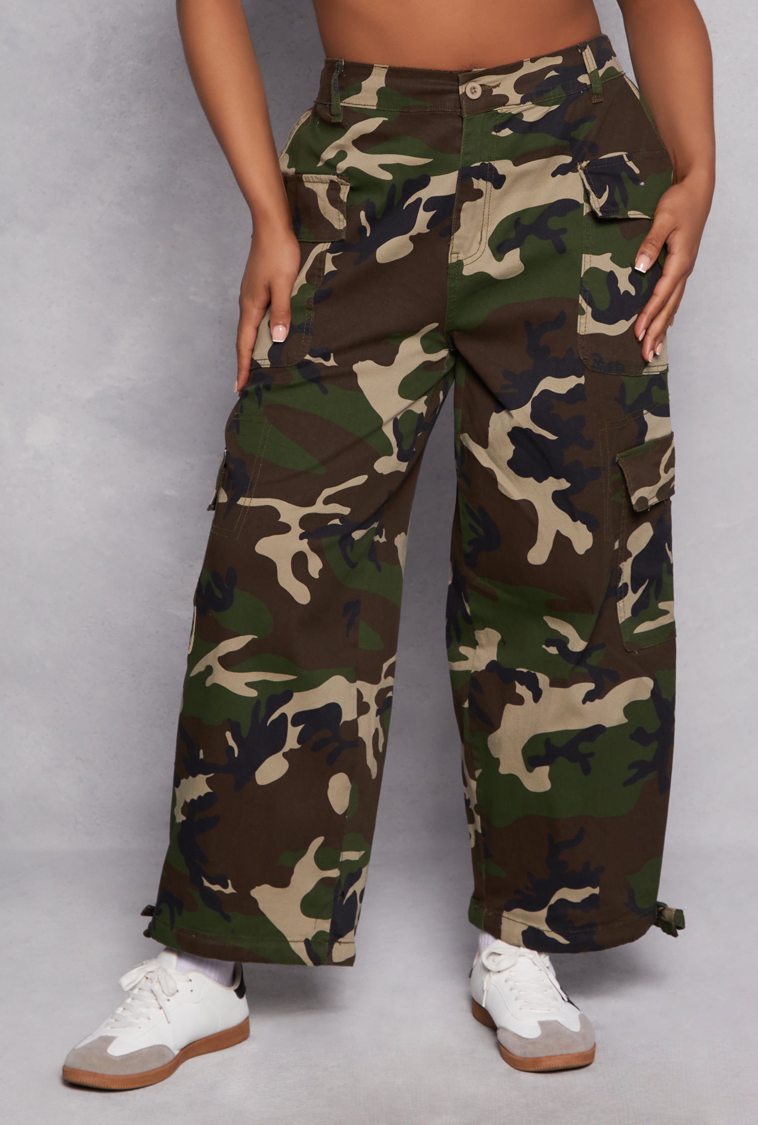 Plus Size Almost Famous Twill Camo Pants、mySite、camillekostekn