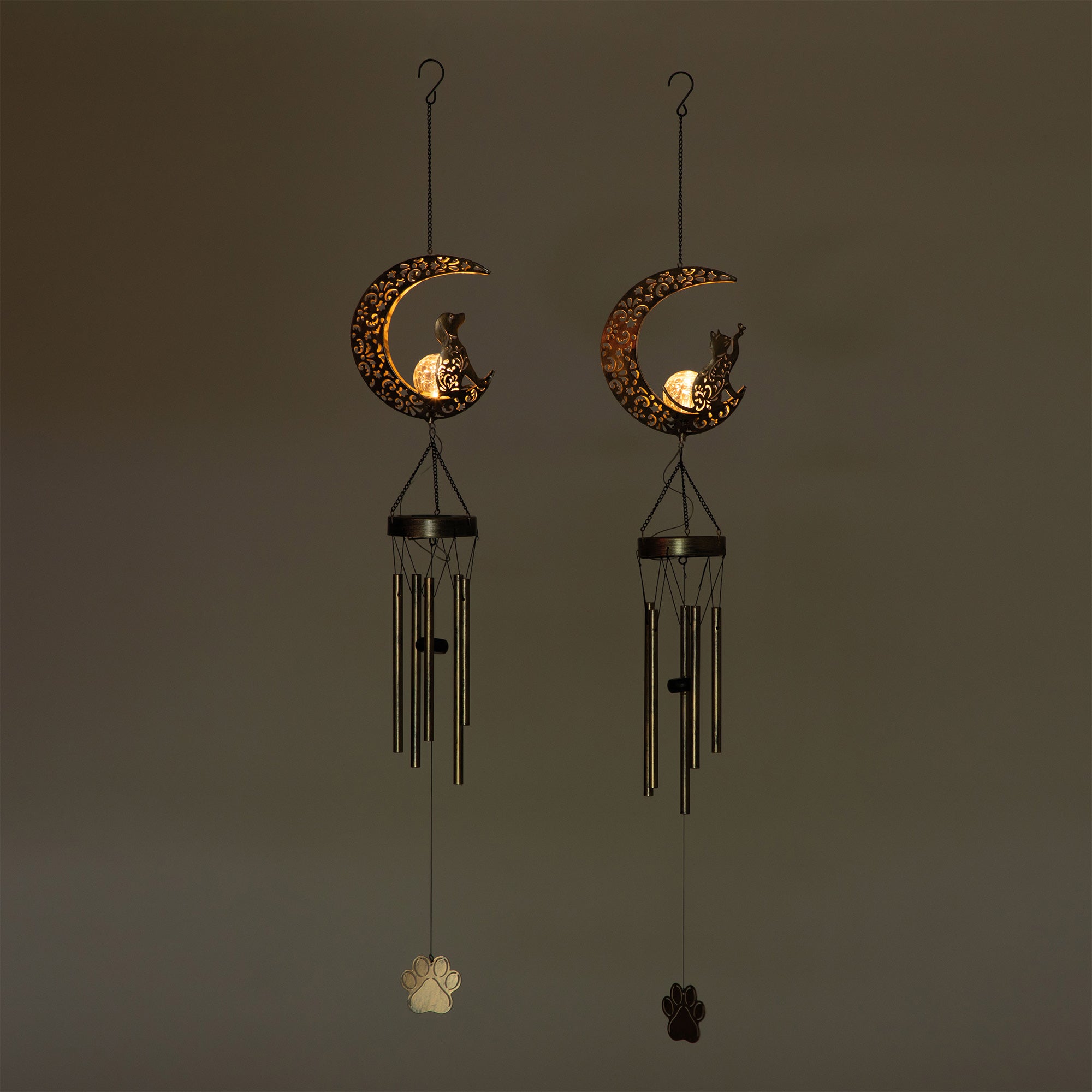 Pet Crescent Moon Solar Wind Chime、mySite、camillekostekn