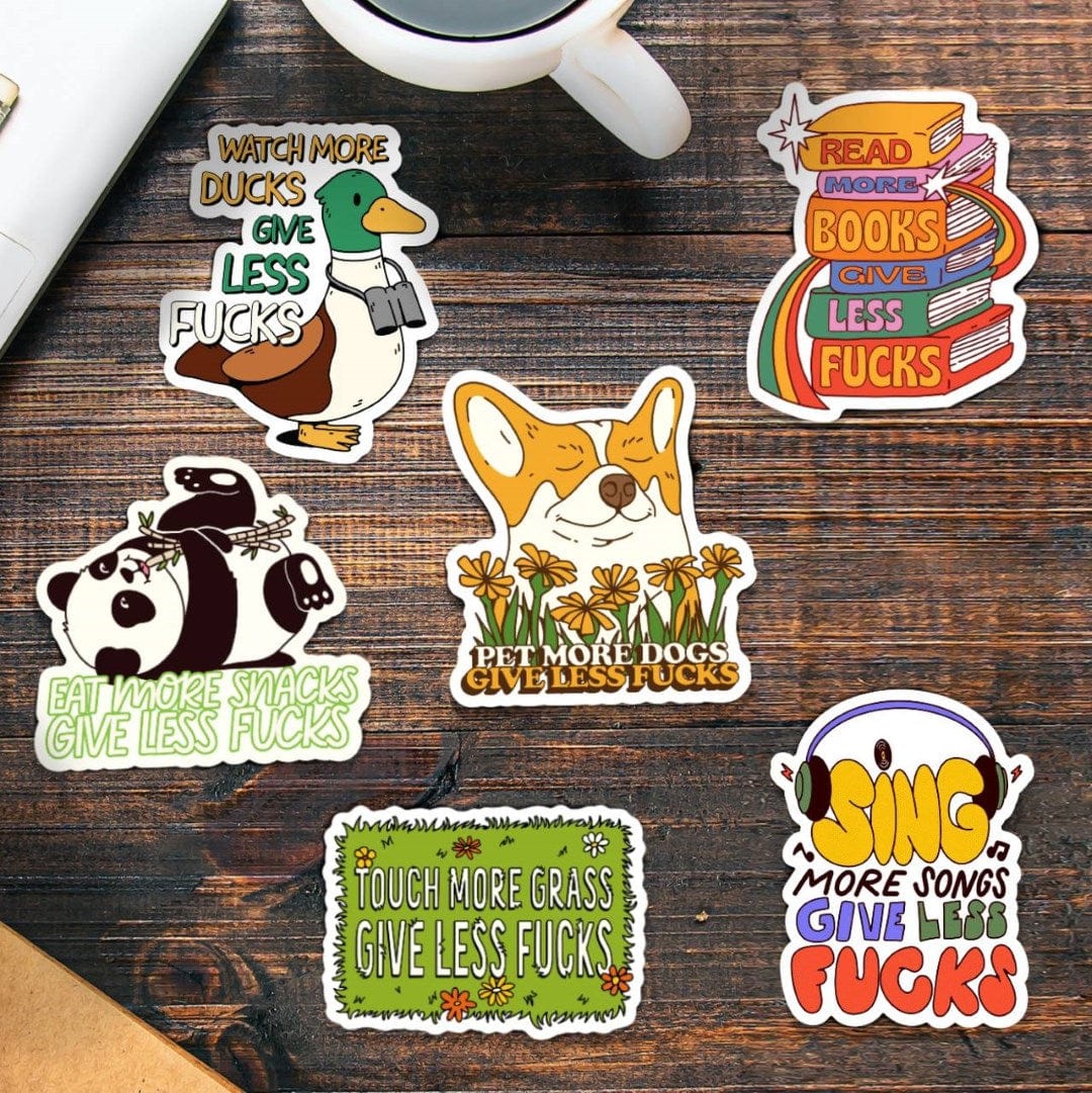  Give Less F**ks Sticker 7 Pack、mySite、elrpsem3k
