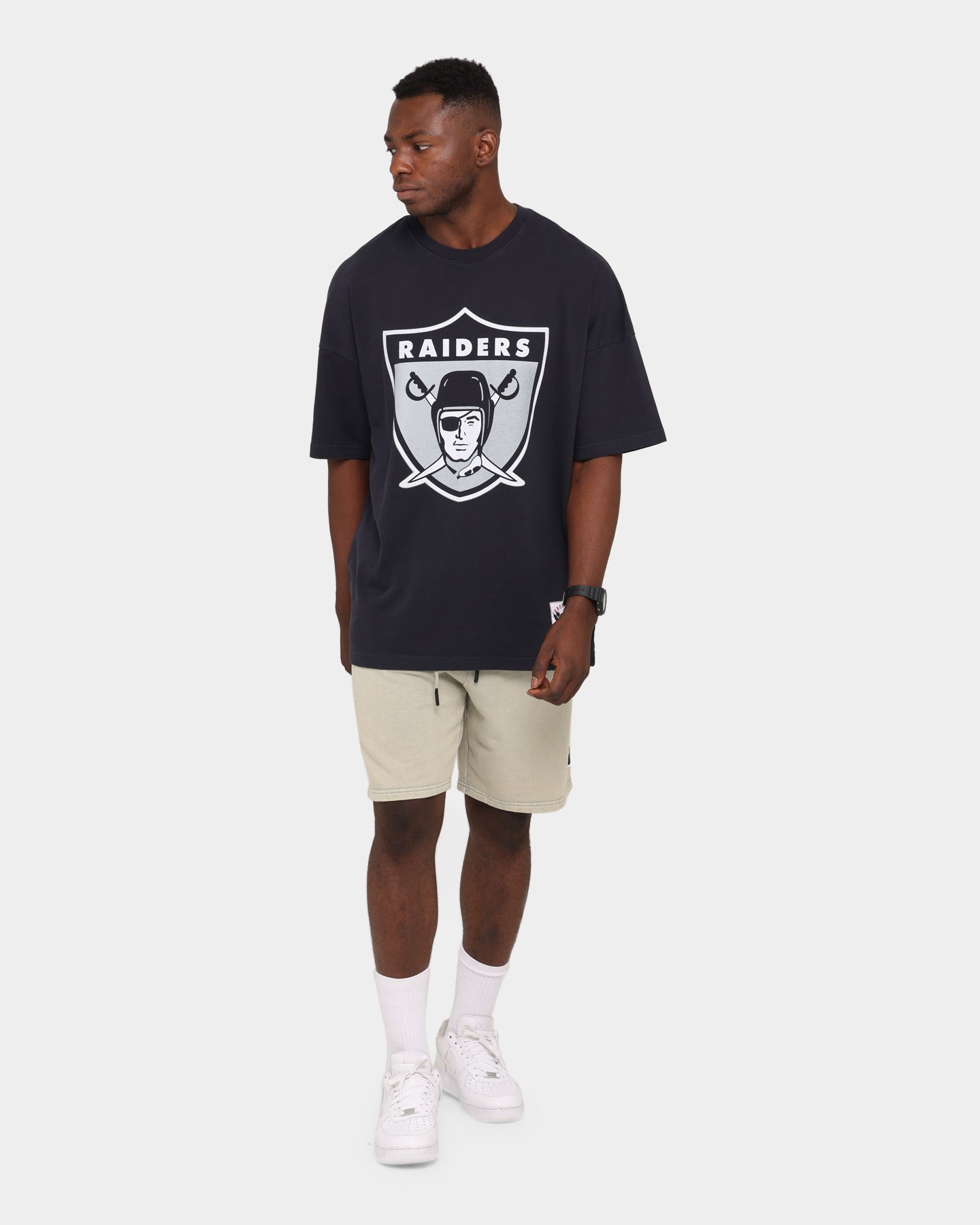 Majestic Athletic Clean Edge Raiders Shorts Snow Wash Pale、mySite、zt4zffjzw