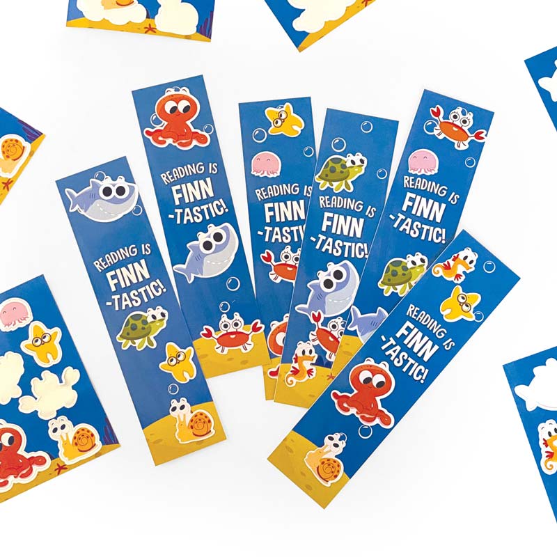  Finny the Shark Party Favor Create A Bookmark Pack、mySite、ghnorth