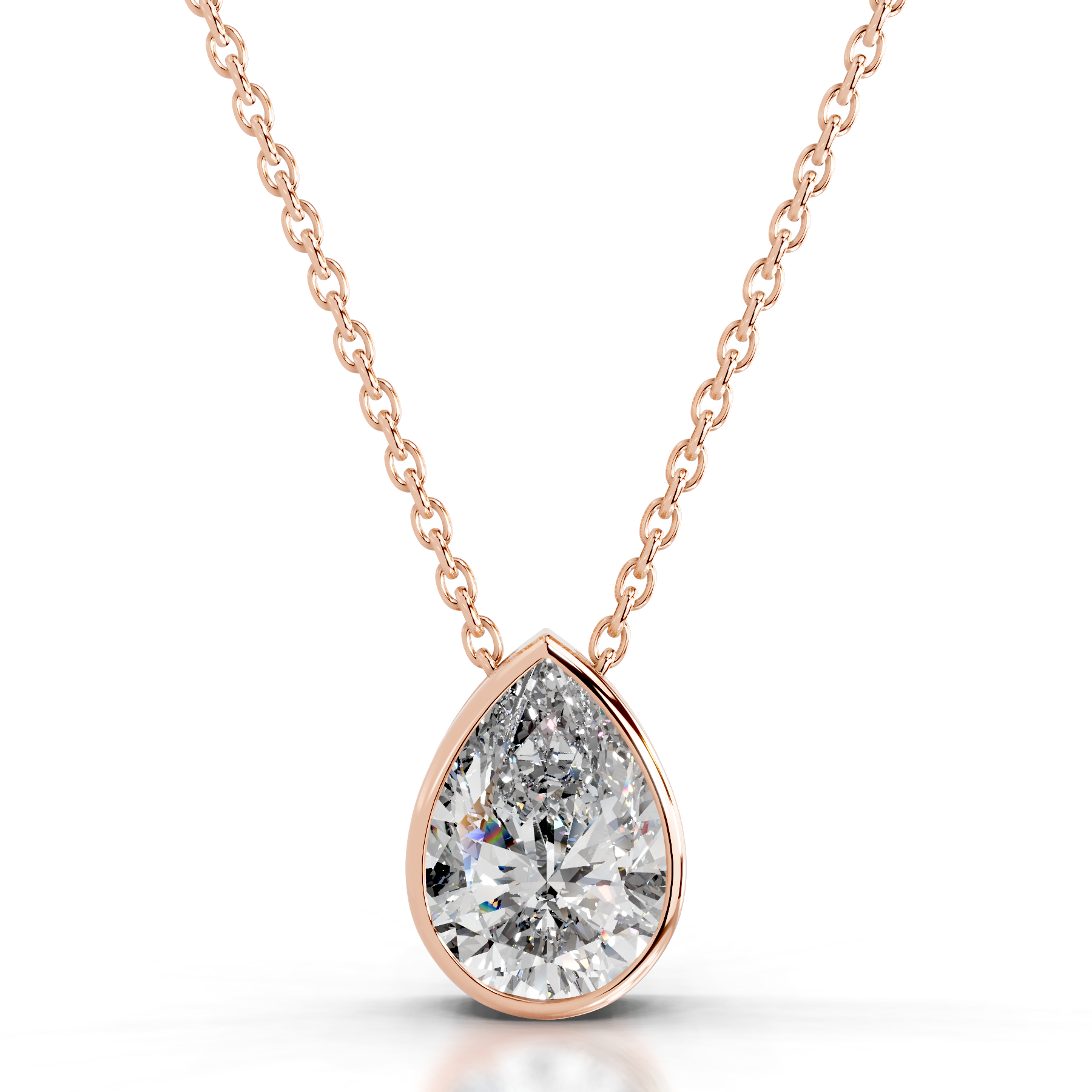 Gianna Lab Grown Diamond Pendant (2 Carat) -14K Rose Gold、mySite、hinf8tx79
